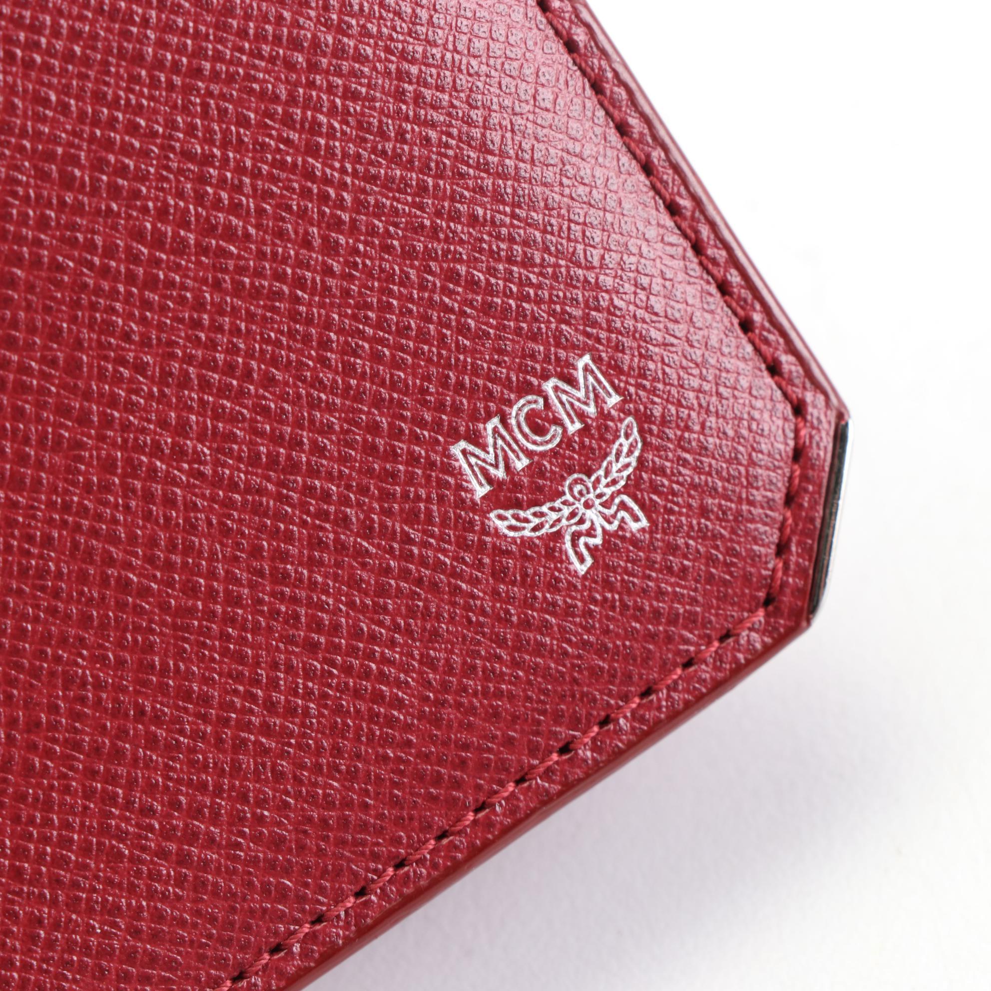 MCM Bifold Wallet in Red Cross Grain Leather