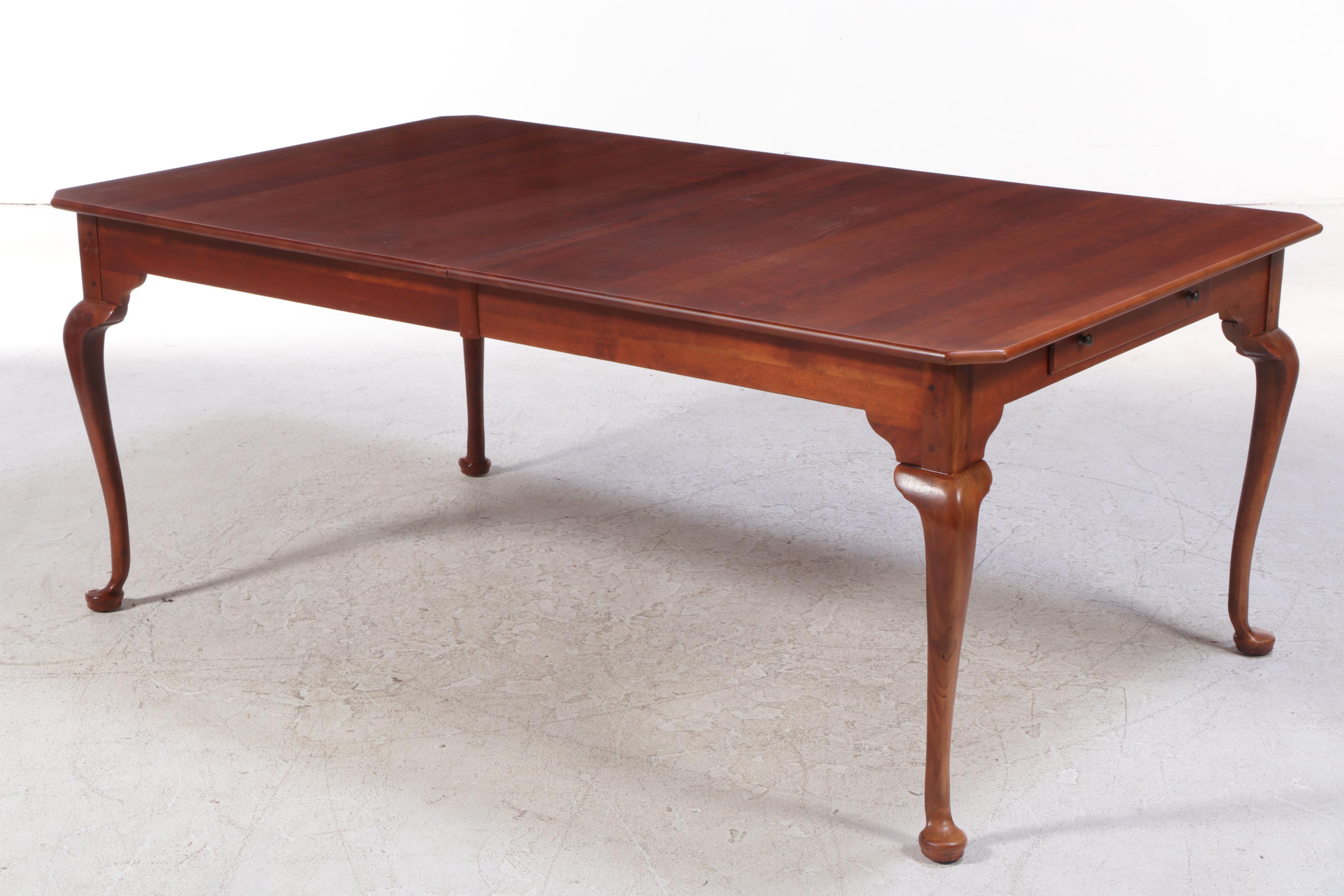 Lexington Queen Anne Style Cherry Dining Table with Eight Chairs