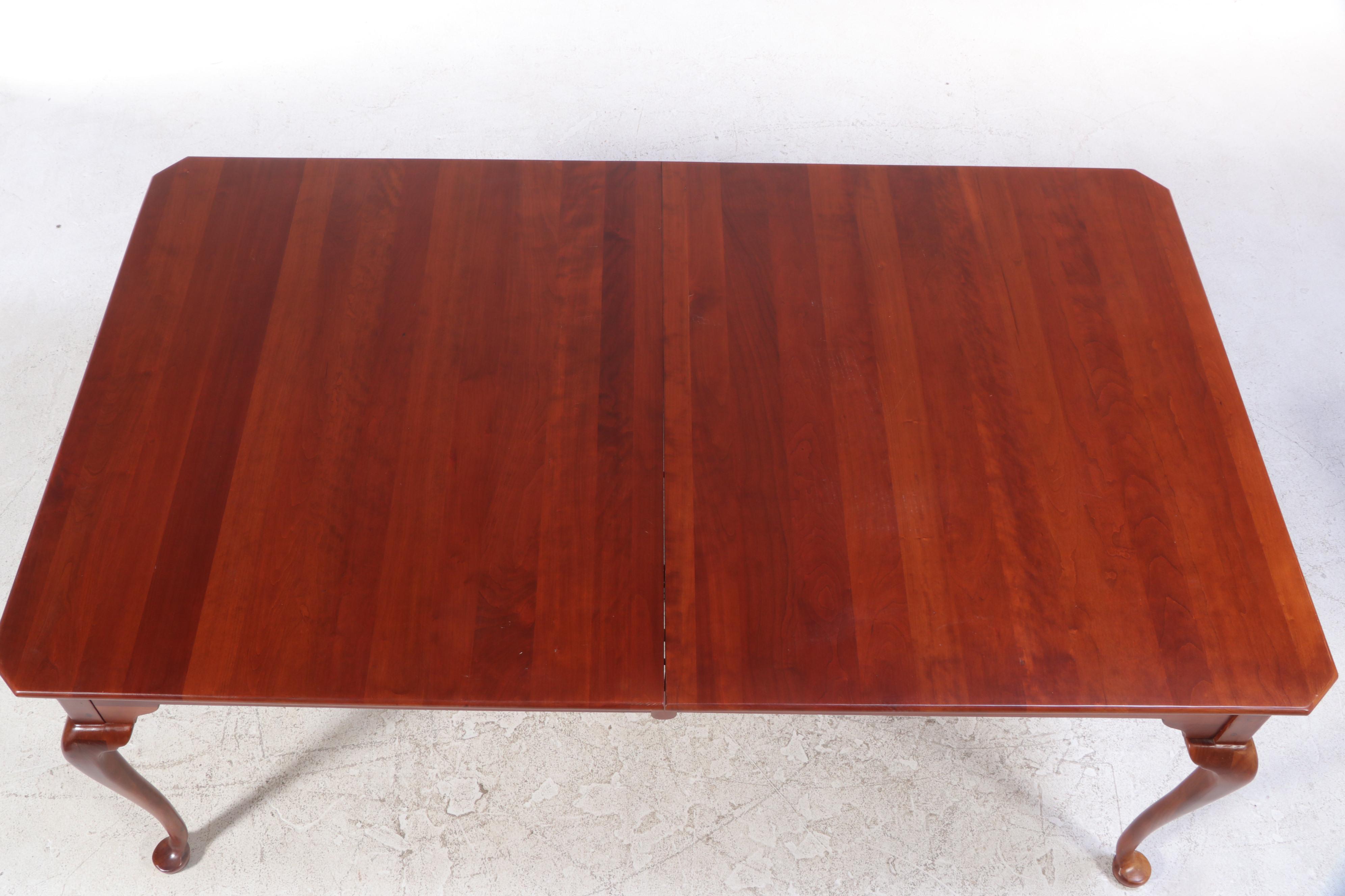 Lexington Queen Anne Style Cherry Dining Table with Eight Chairs