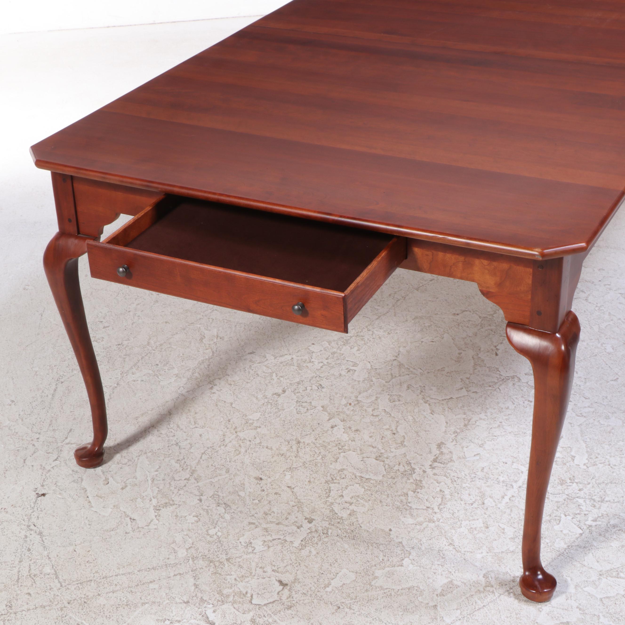 Lexington Queen Anne Style Cherry Dining Table with Eight Chairs