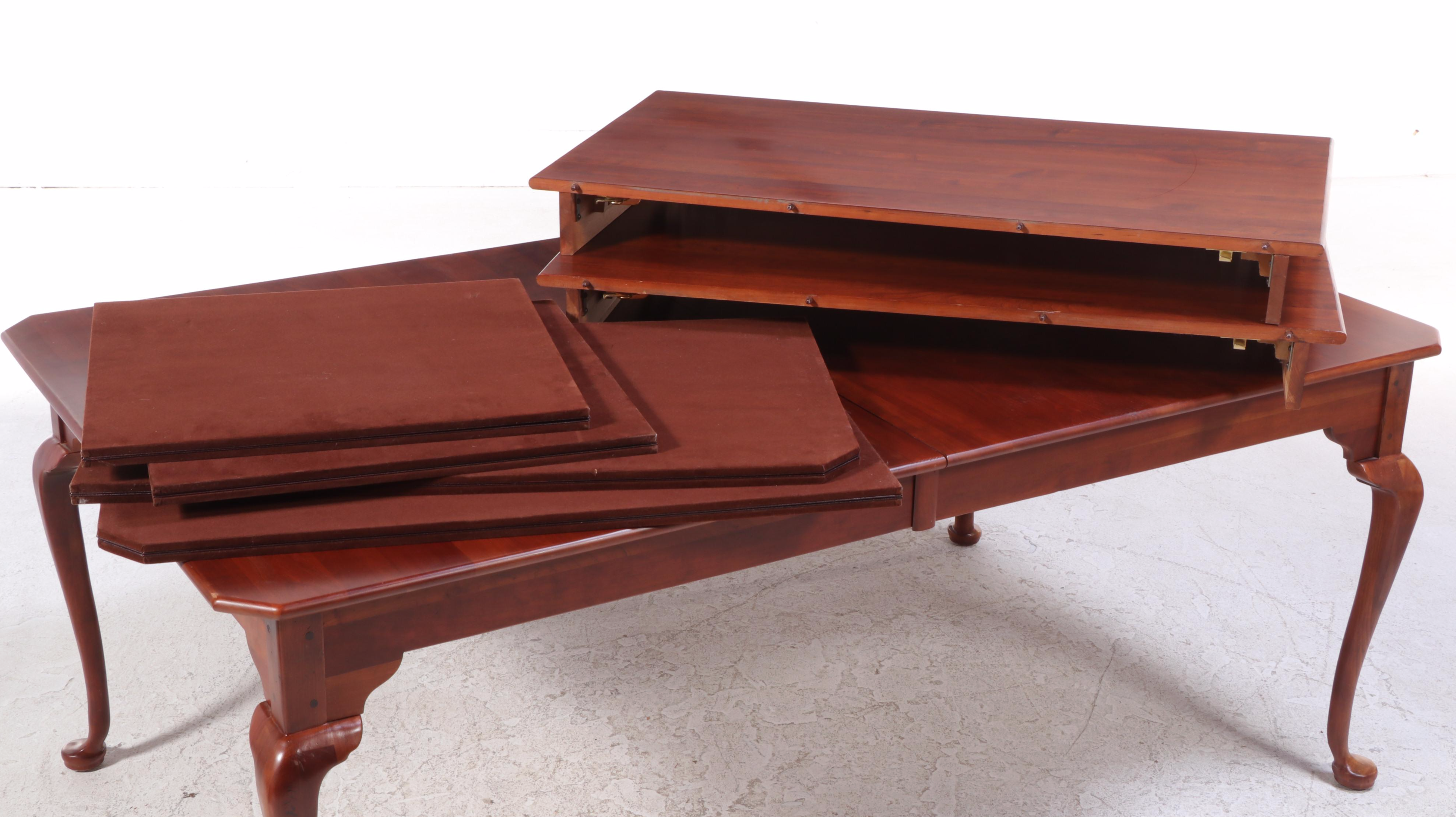 Lexington Queen Anne Style Cherry Dining Table with Eight Chairs