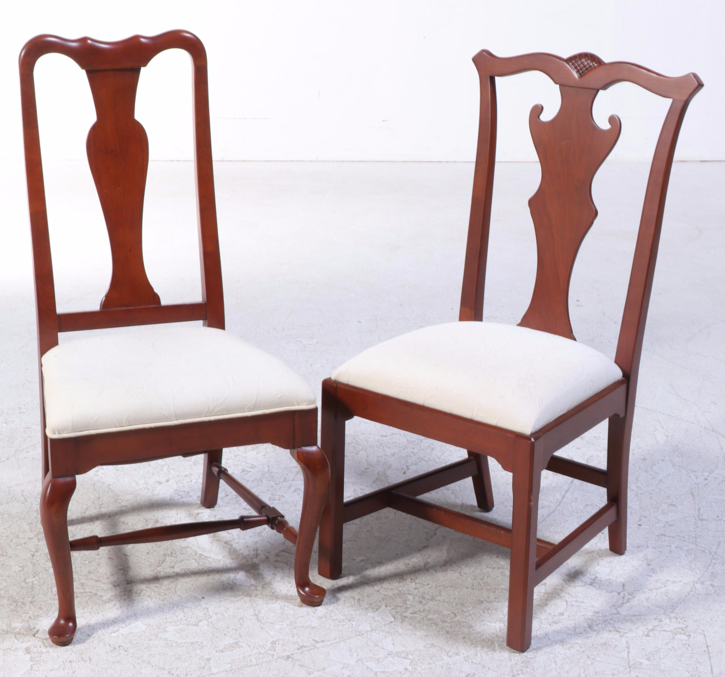 Lexington Queen Anne Style Cherry Dining Table with Eight Chairs