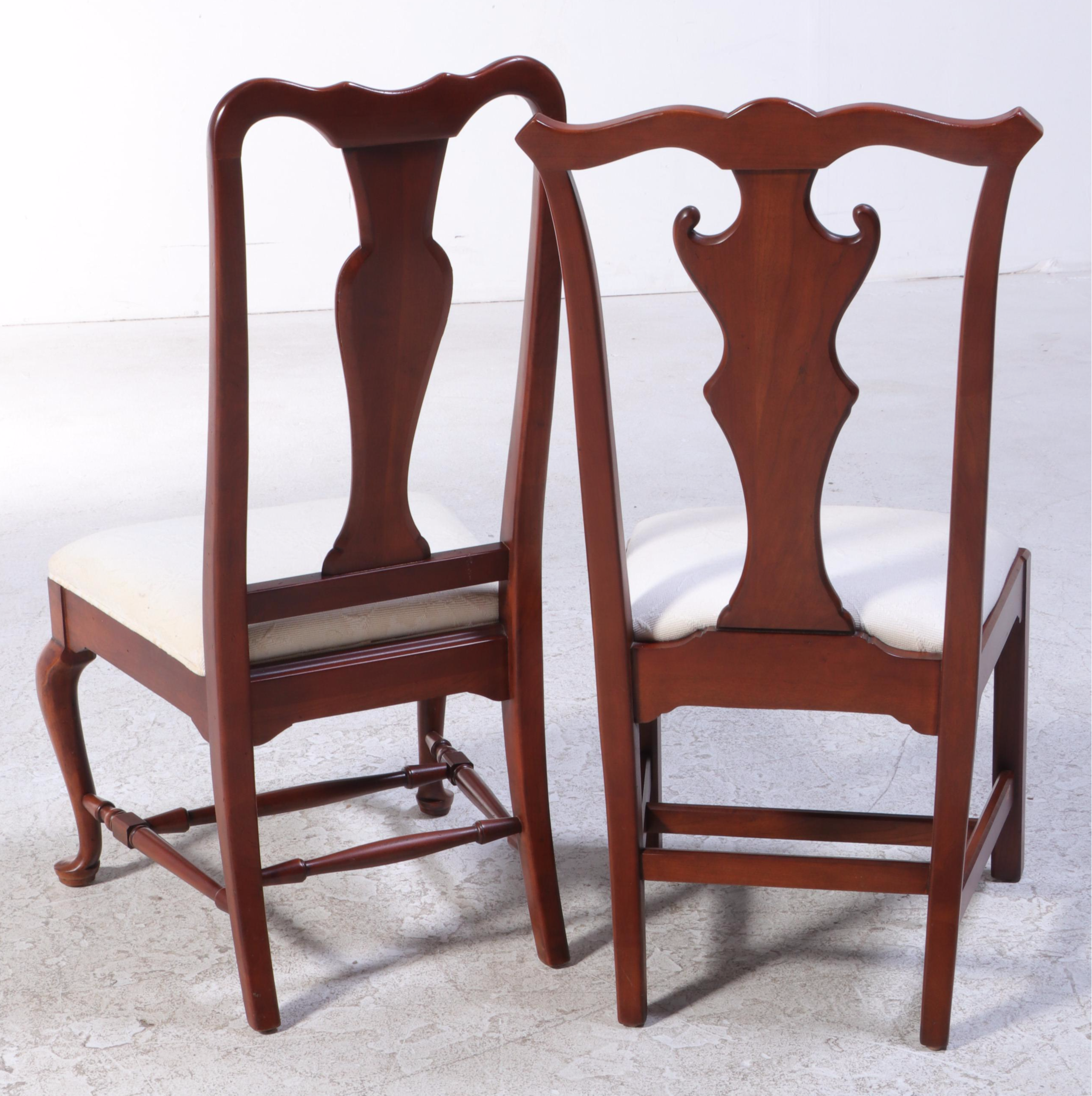 Lexington Queen Anne Style Cherry Dining Table with Eight Chairs