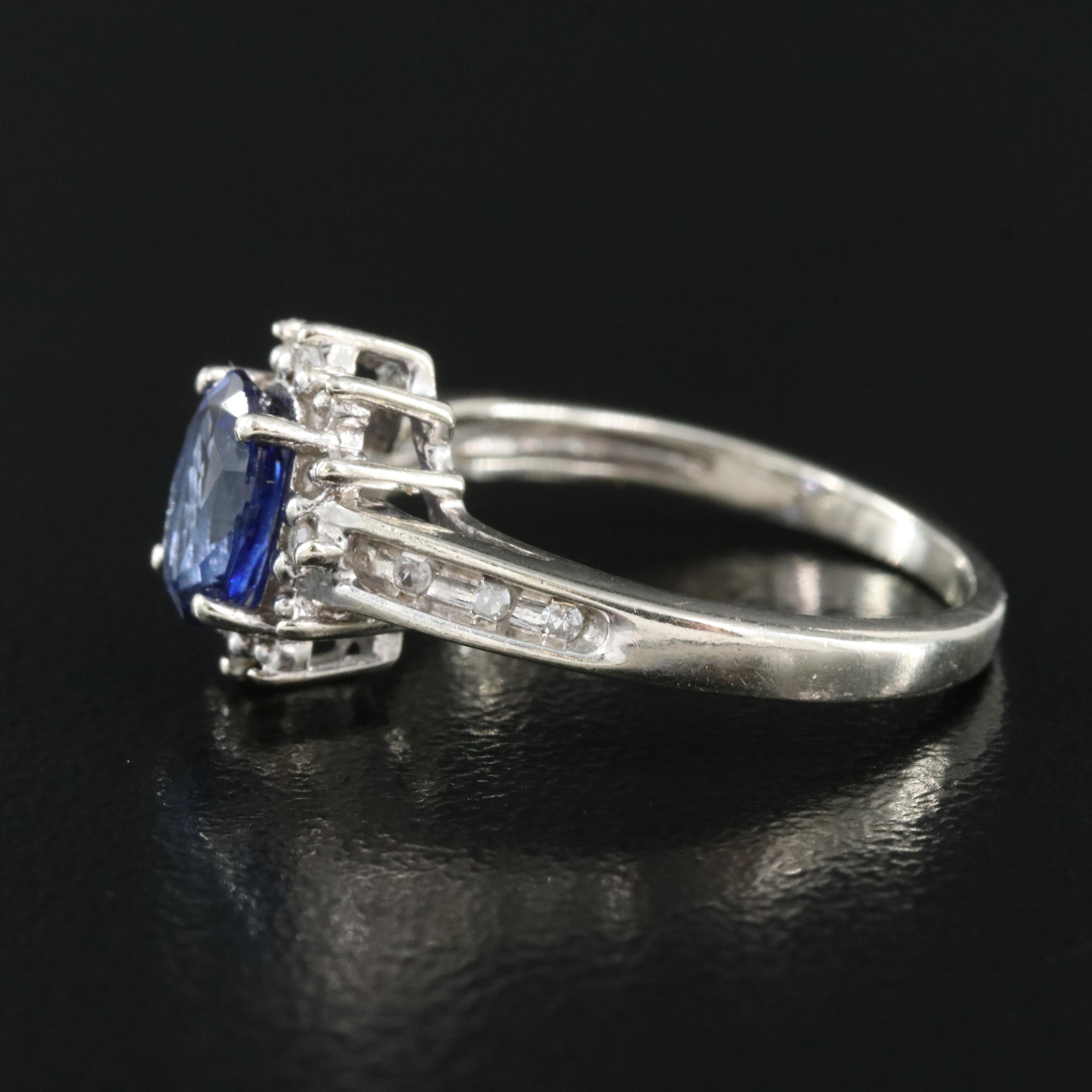 10K Sapphire and Diamond Ring