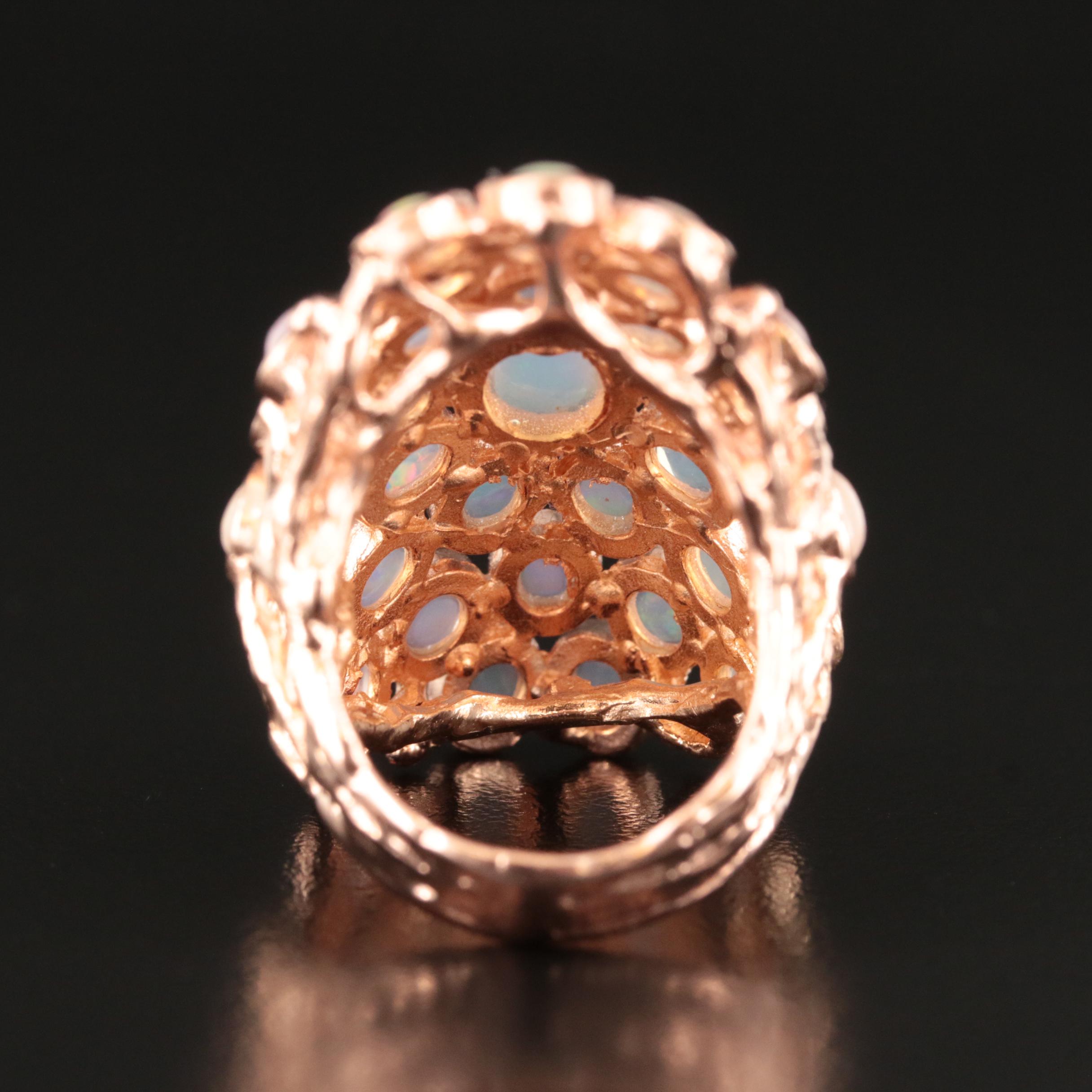 Sterling Opal Biomorphic Pointer Ring