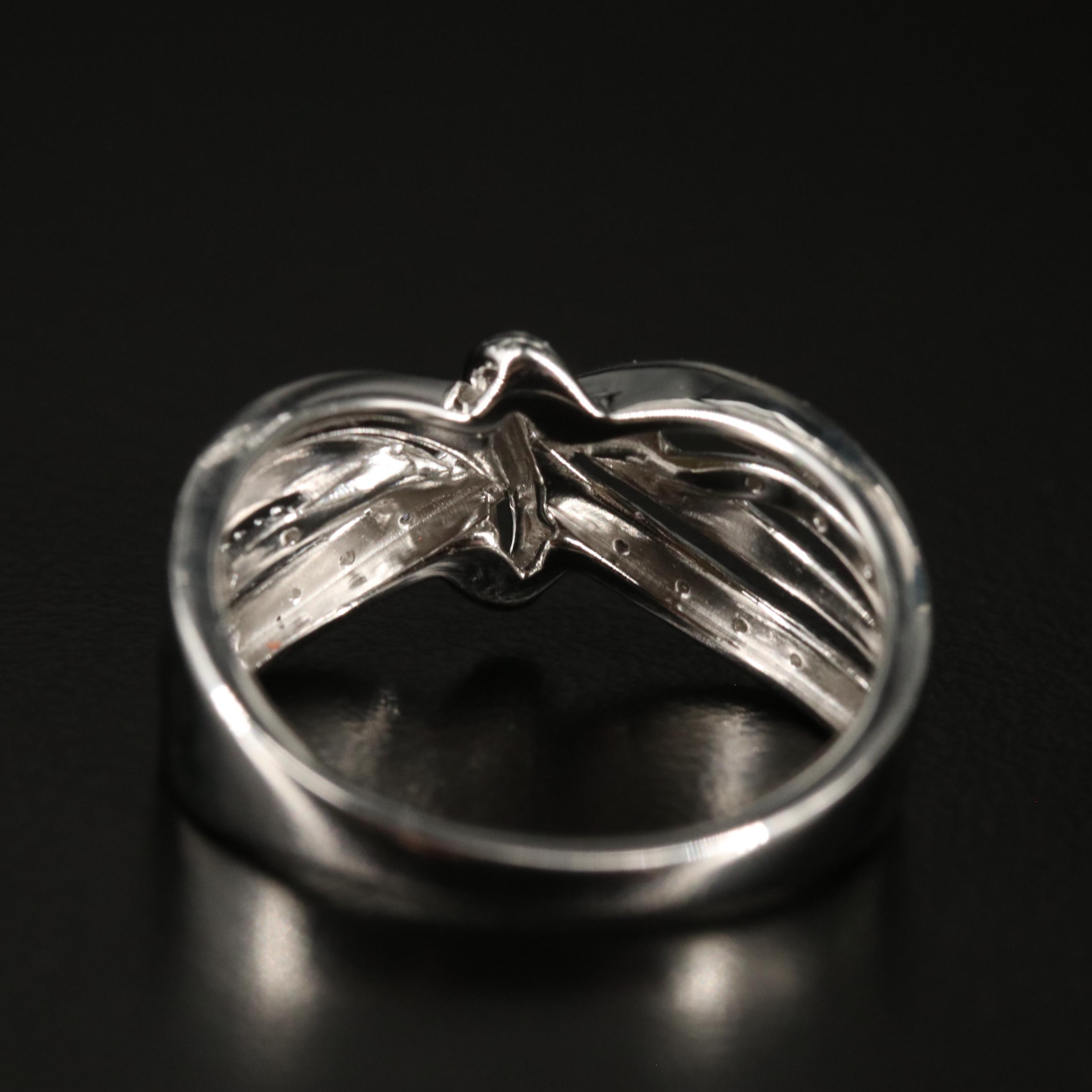 Sterling Diamond Crossover Ring