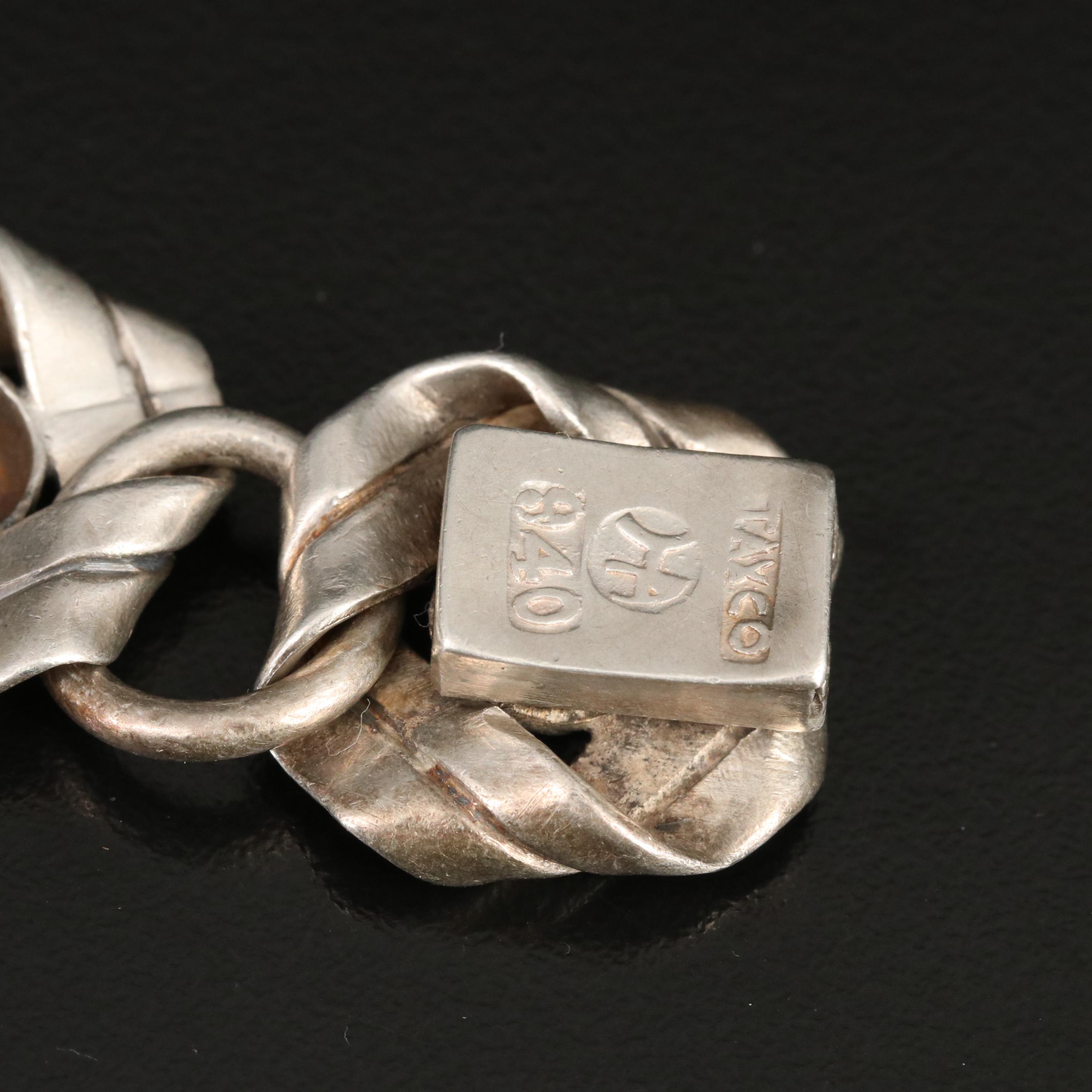 Hector Aguilar 940 Silver Ribbon Link Bracelet