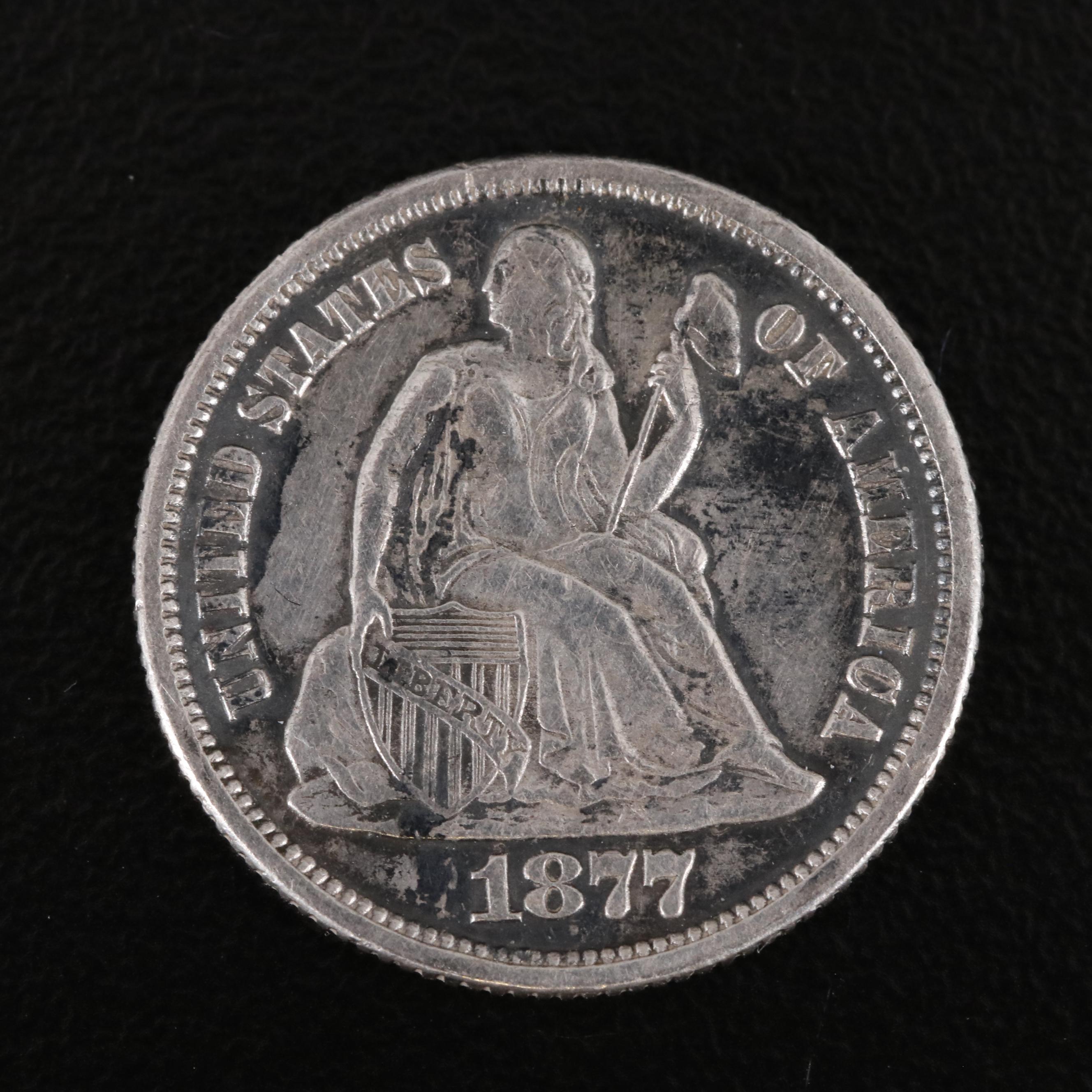 1877 Seated Liberty Silver Dime