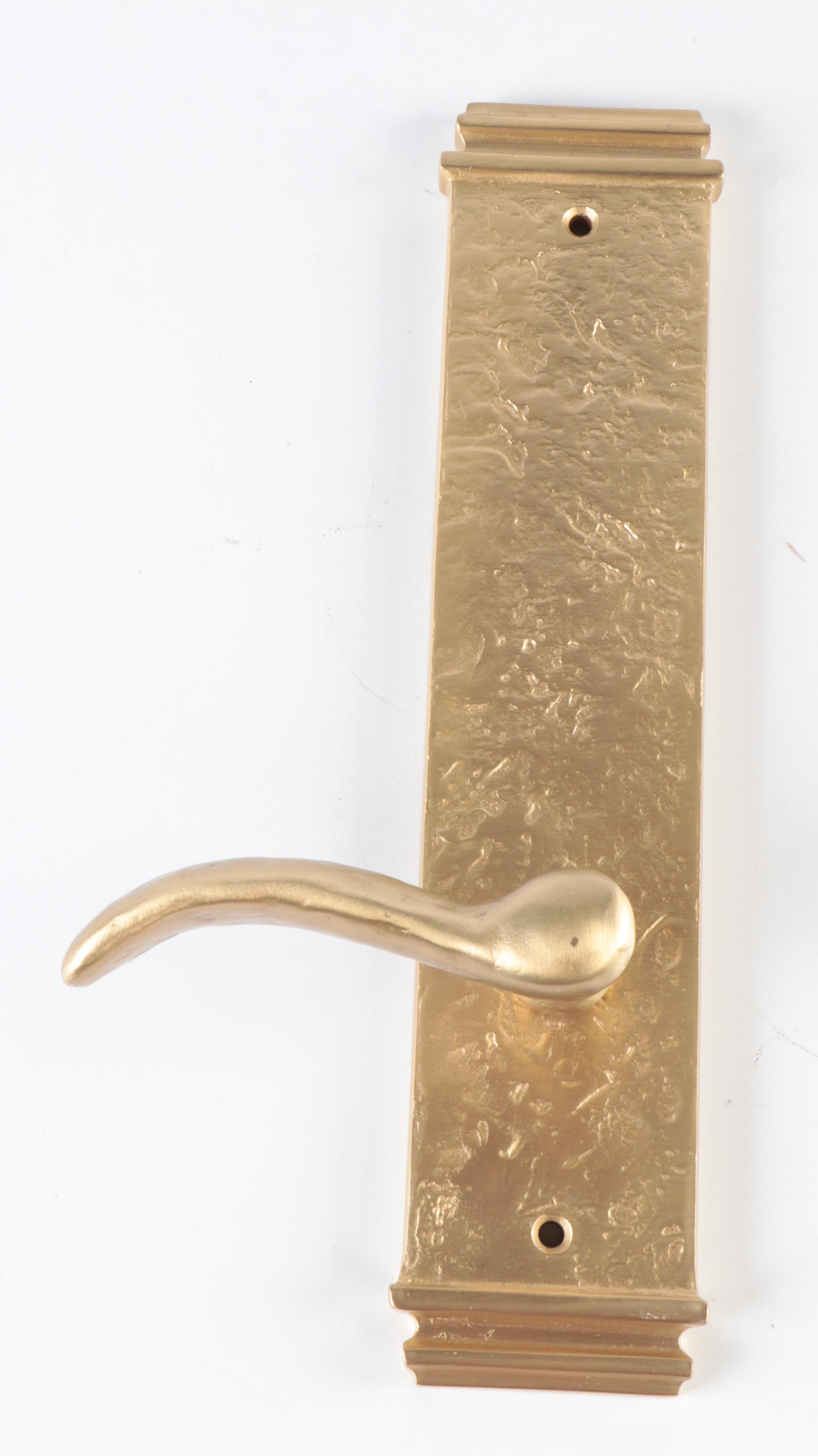 Satin Brass Finish Lever Handle Dummy Entrance Door Set and Passage Latch