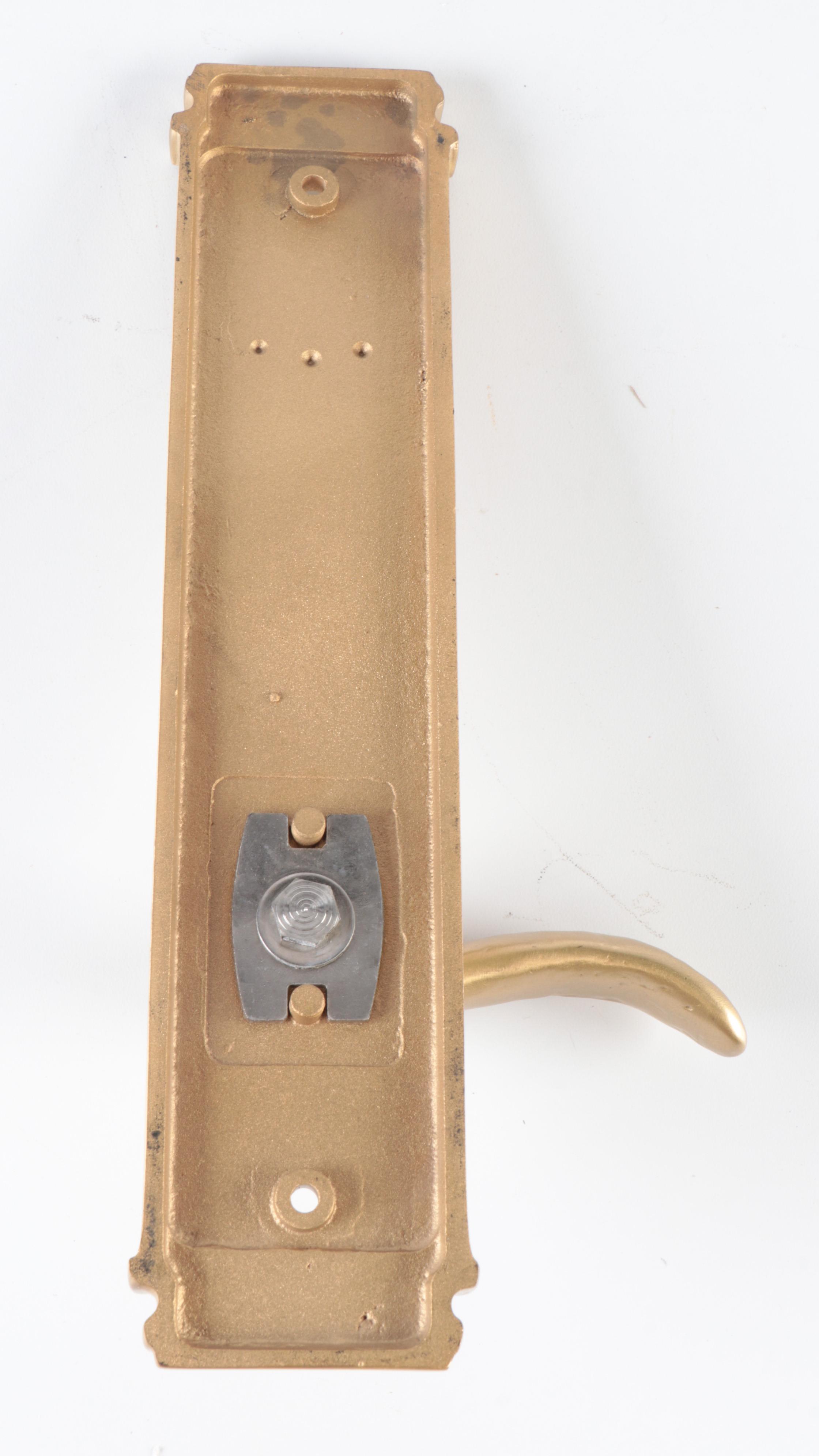 Satin Brass Finish Lever Handle Dummy Entrance Door Set and Passage Latch