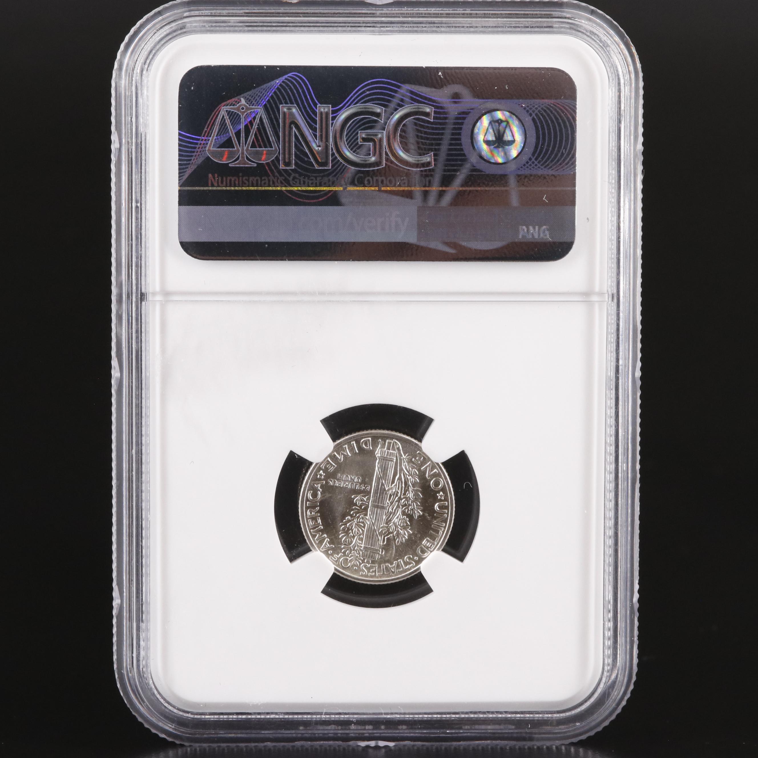 NGC MS65FB 1942 Mercury Dime