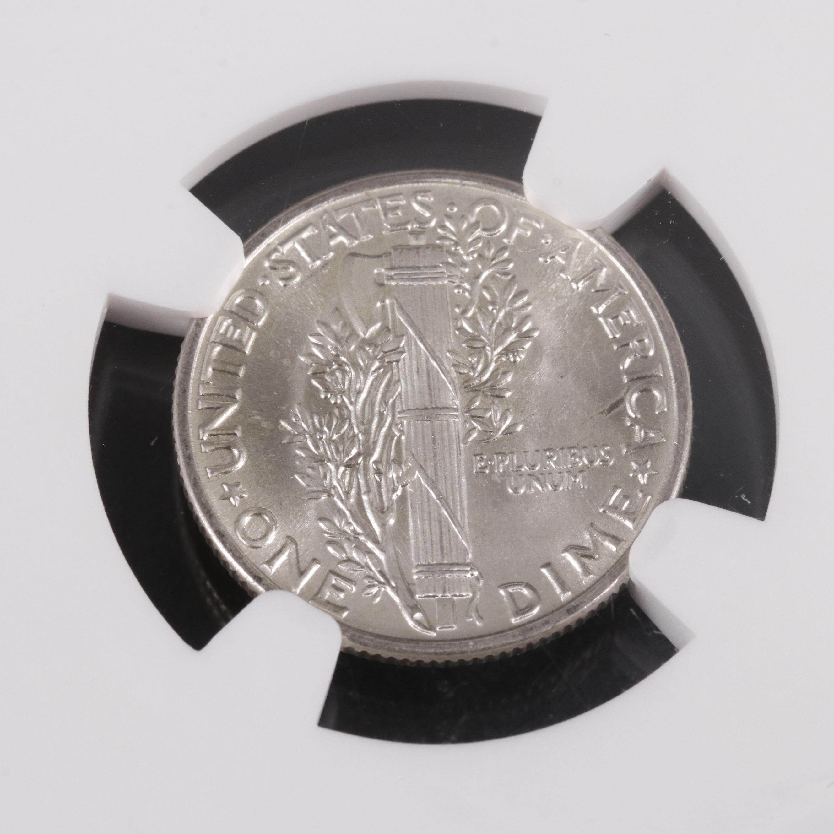 NGC MS65FB 1942 Mercury Dime