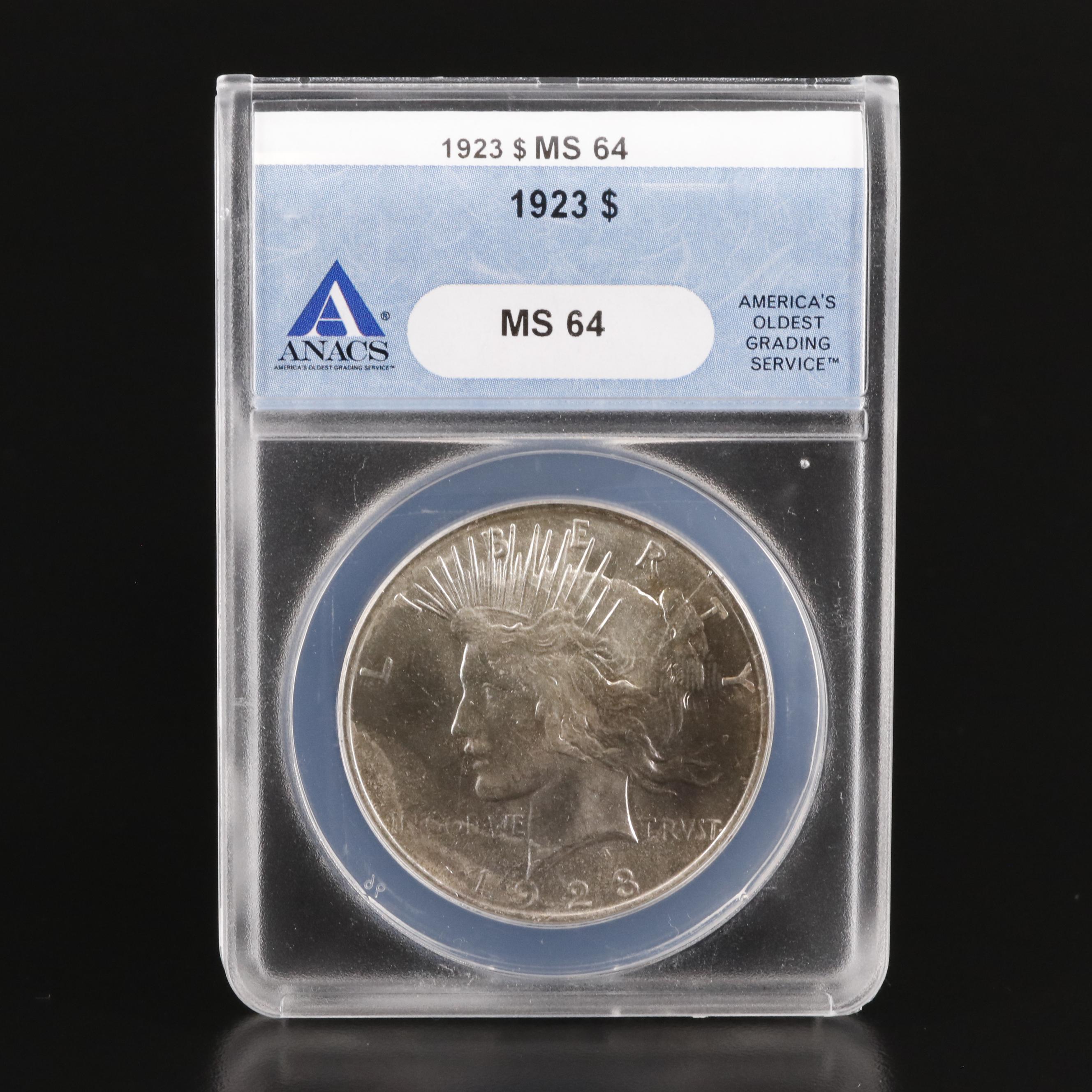 ANACS MS64 1923-S Peace Silver Dollar