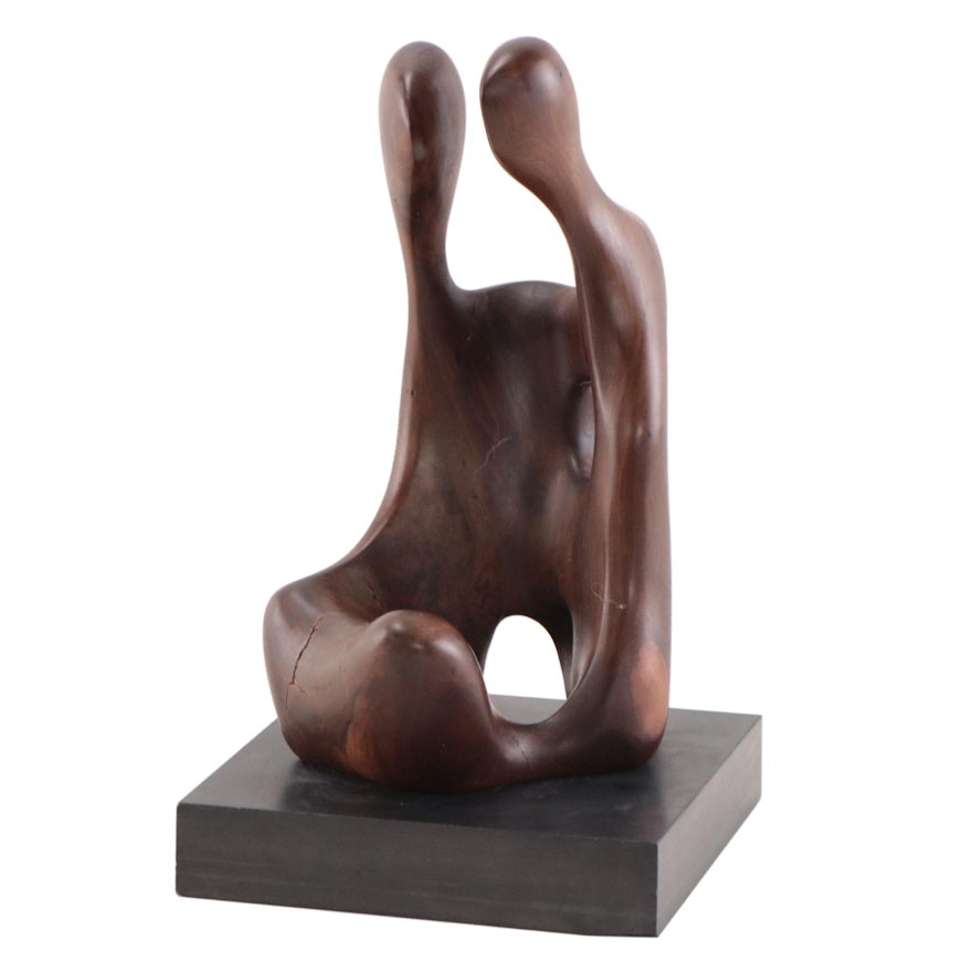 Biomorphic Carved Wood Sculpture