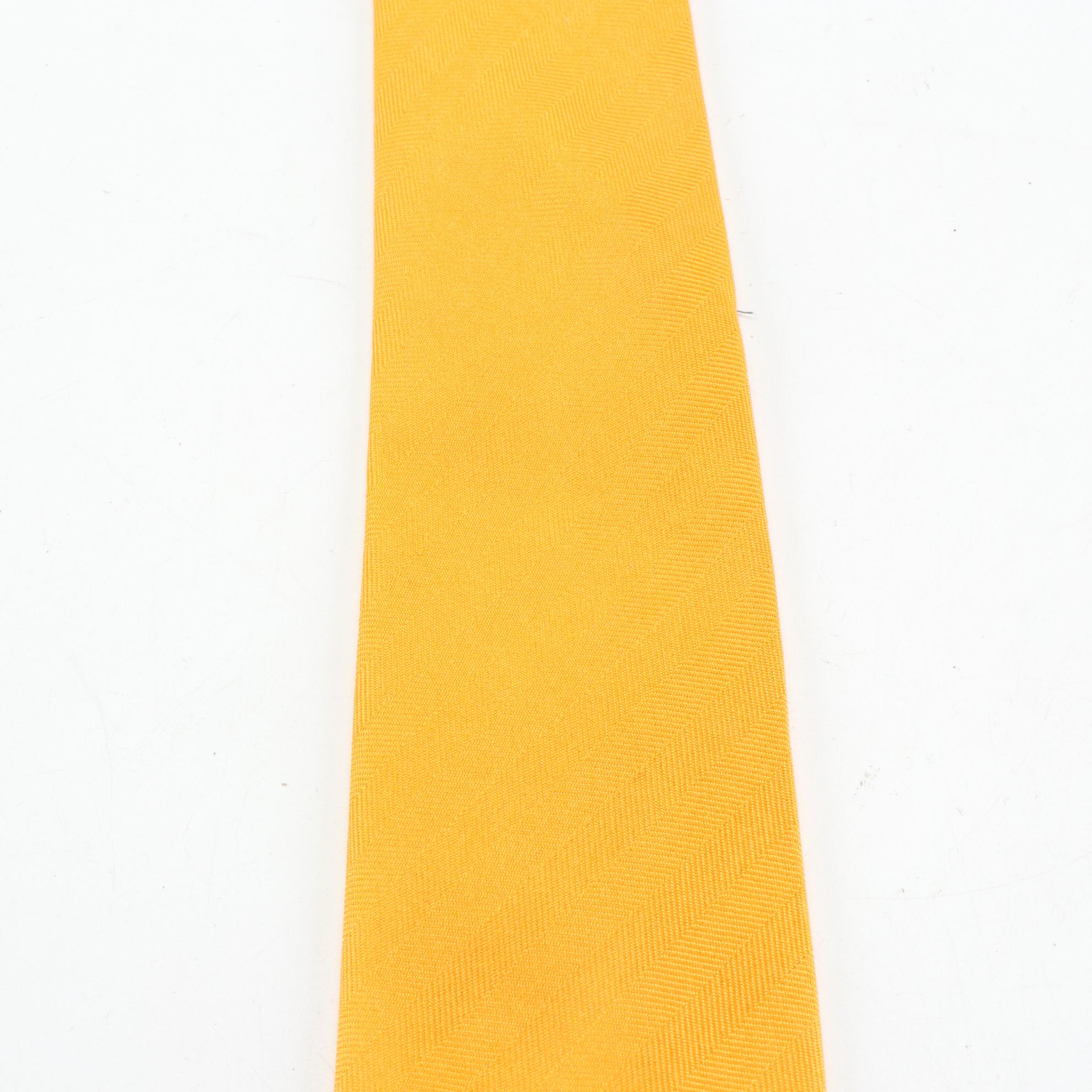 Hermès Hand-Stitched Necktie in Silk Herringbone Jacquard