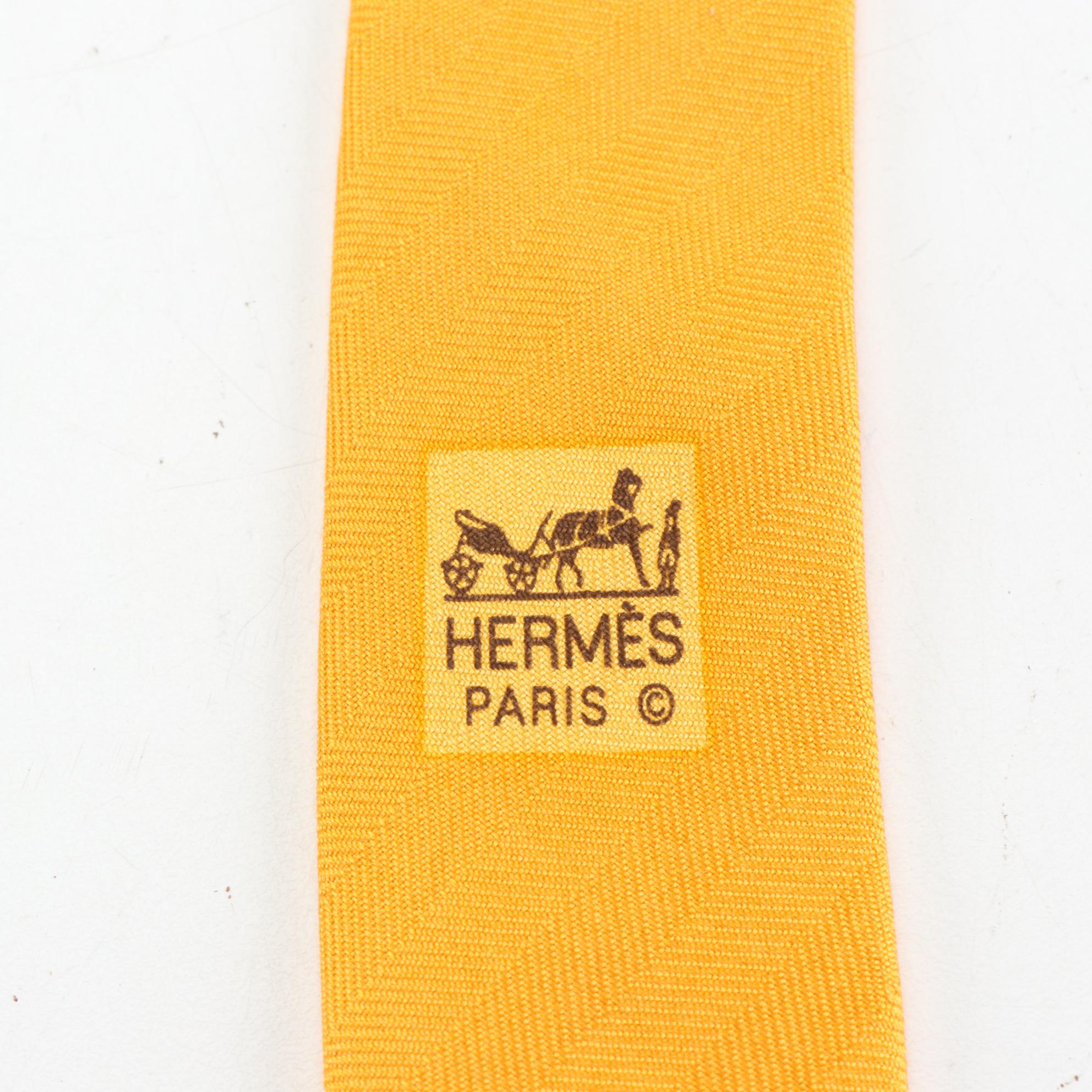 Hermès Hand-Stitched Necktie in Silk Herringbone Jacquard