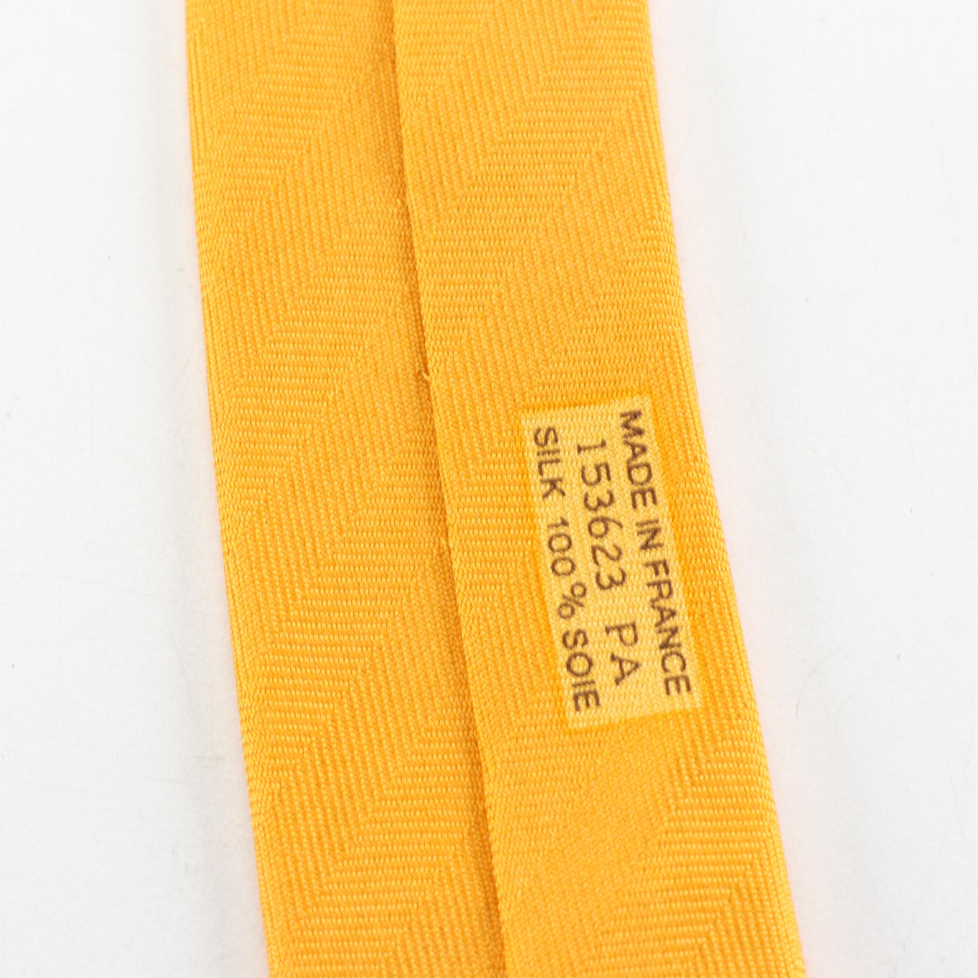 Hermès Hand-Stitched Necktie in Silk Herringbone Jacquard