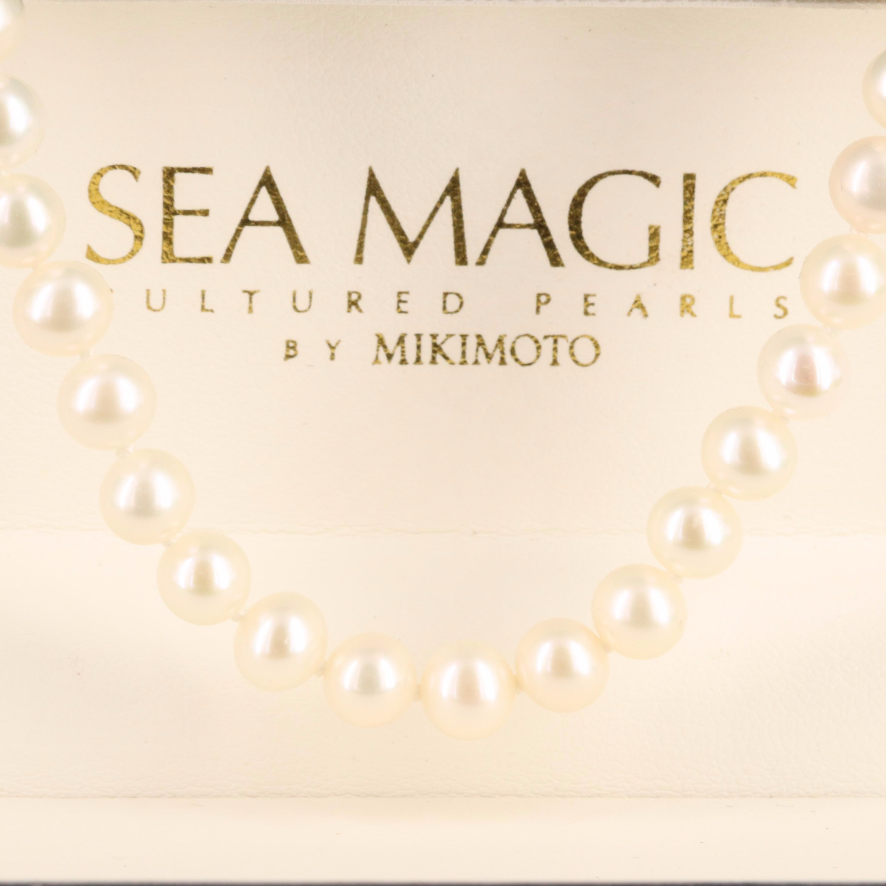 Blue Lagoon by Mikimoto Pearl Necklace with 14K Clasp