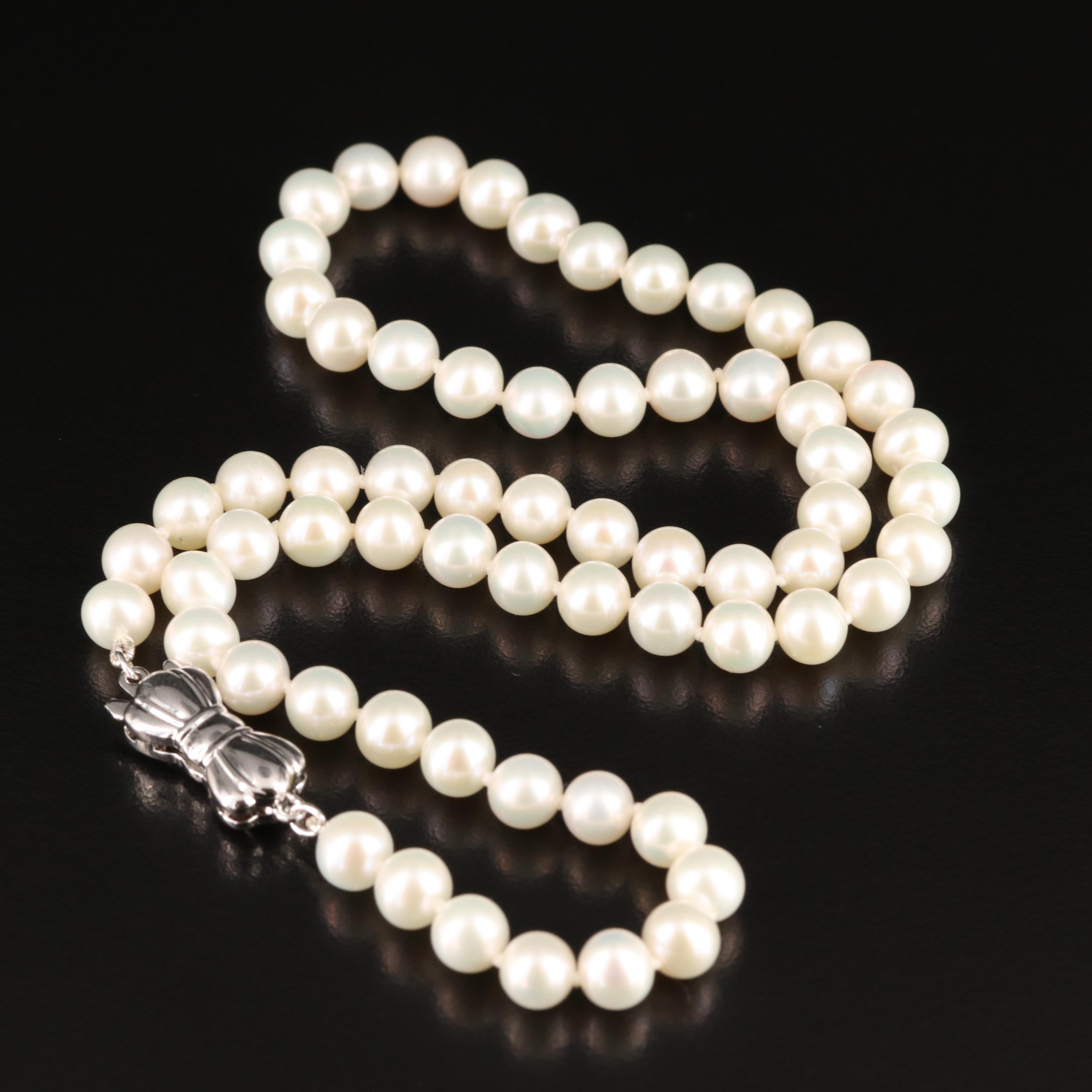 Blue Lagoon by Mikimoto Pearl Necklace with 14K Clasp