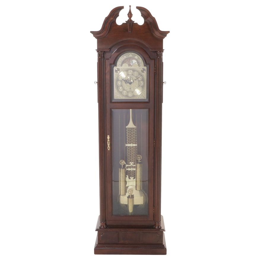 GMK-Fancher Clock Co. Federal Style Cherrywood Grandfather Clock