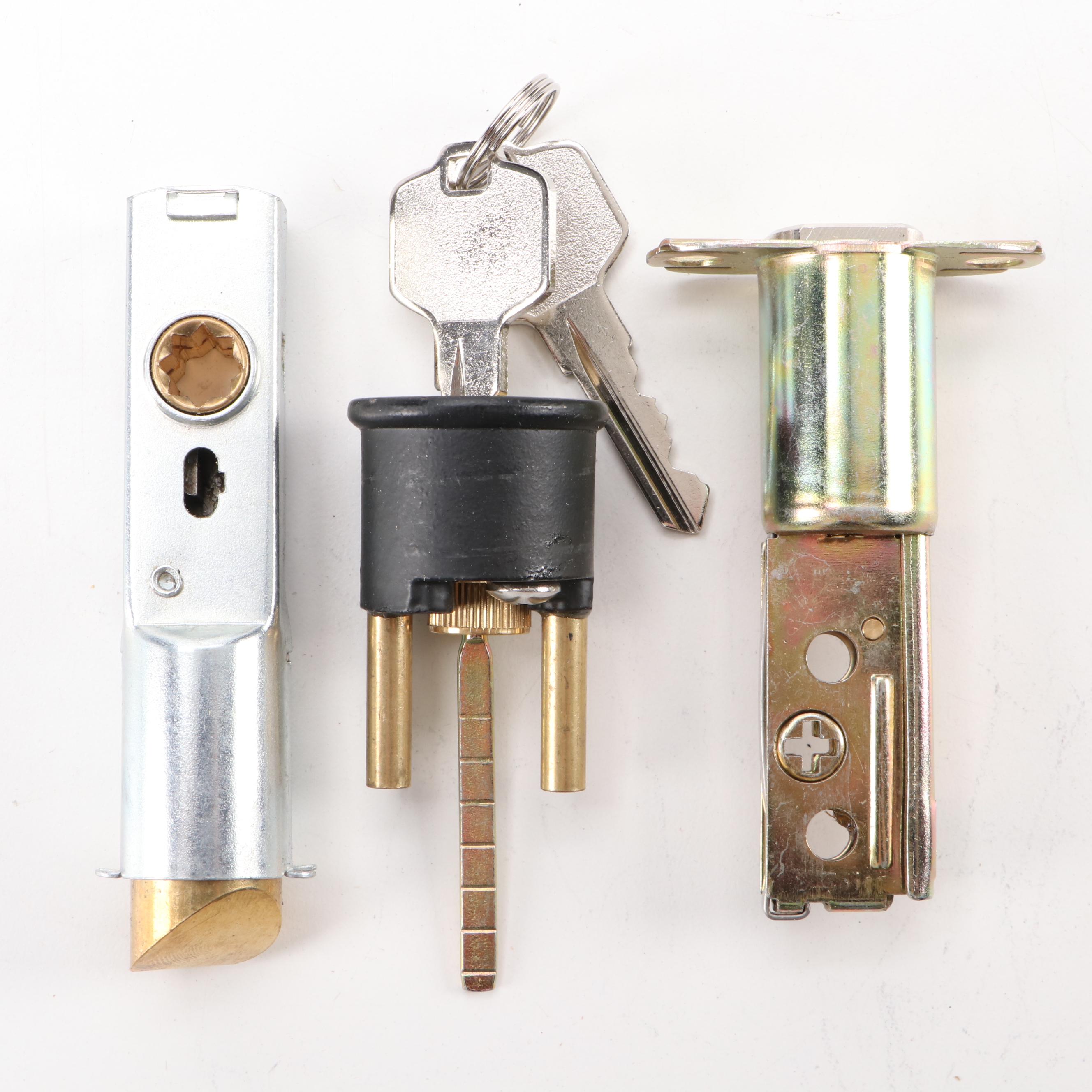 Satin Black Finish Solid Brass Round Knob Entrance Door Set