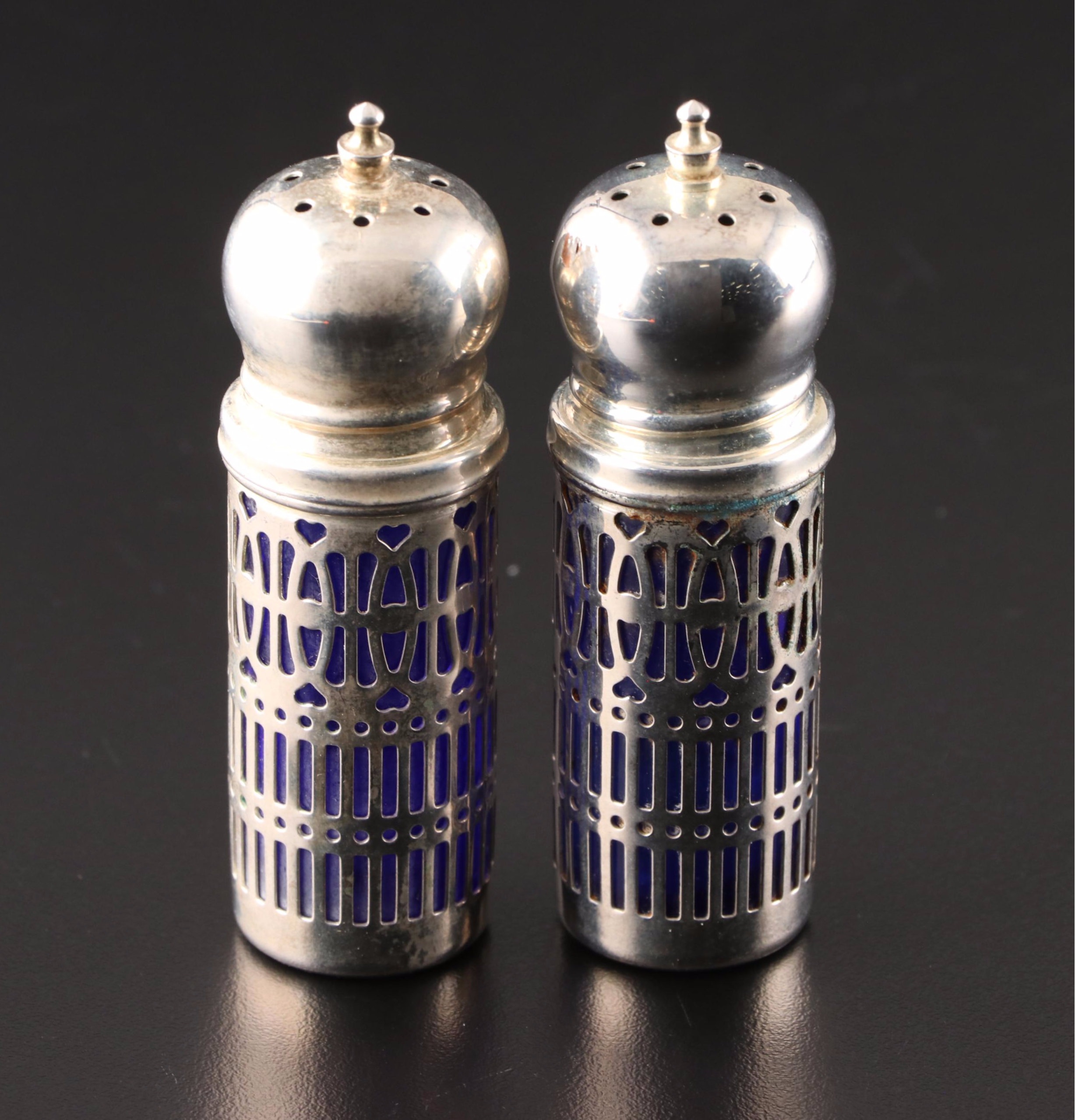 Sterling Appetizer Plates and Godinger Silver Art Co. Silver Plate Shakers