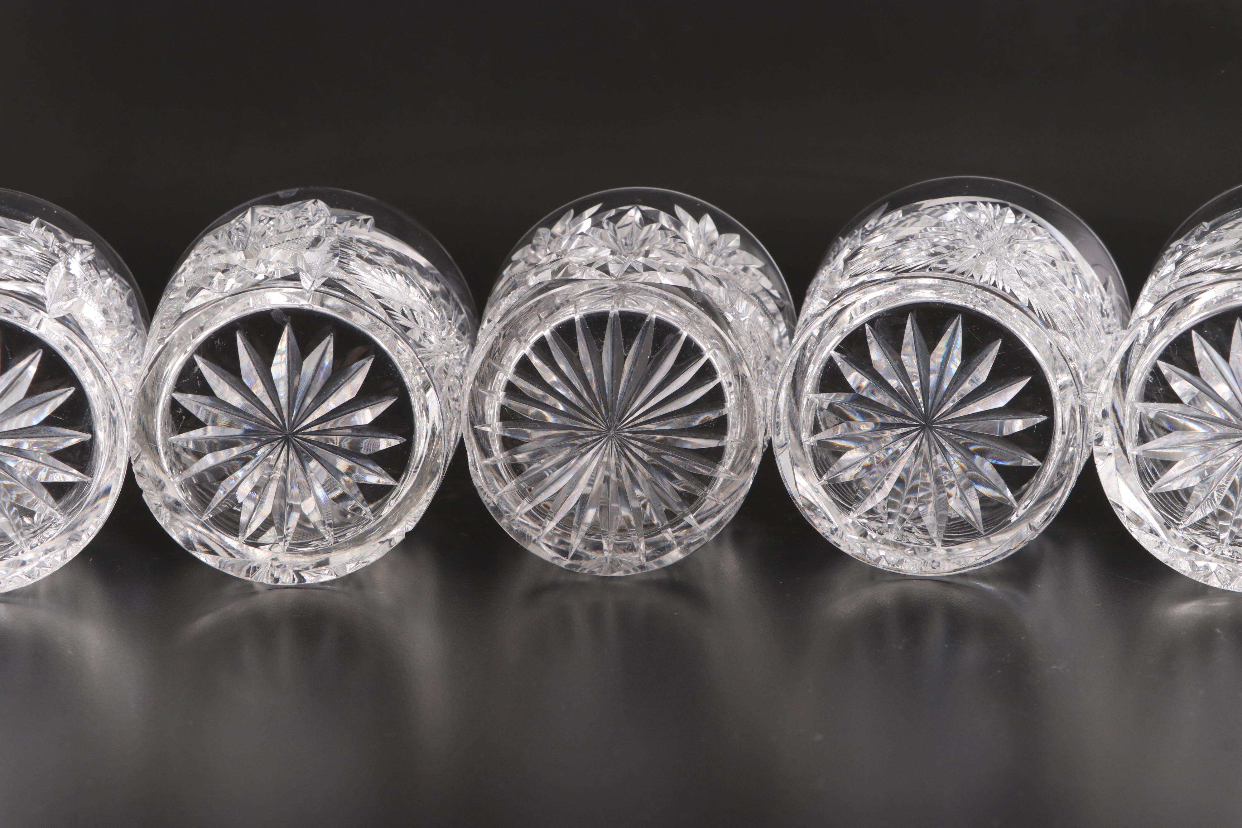 Brilliant Cut Glass Tumblers and Pitcher