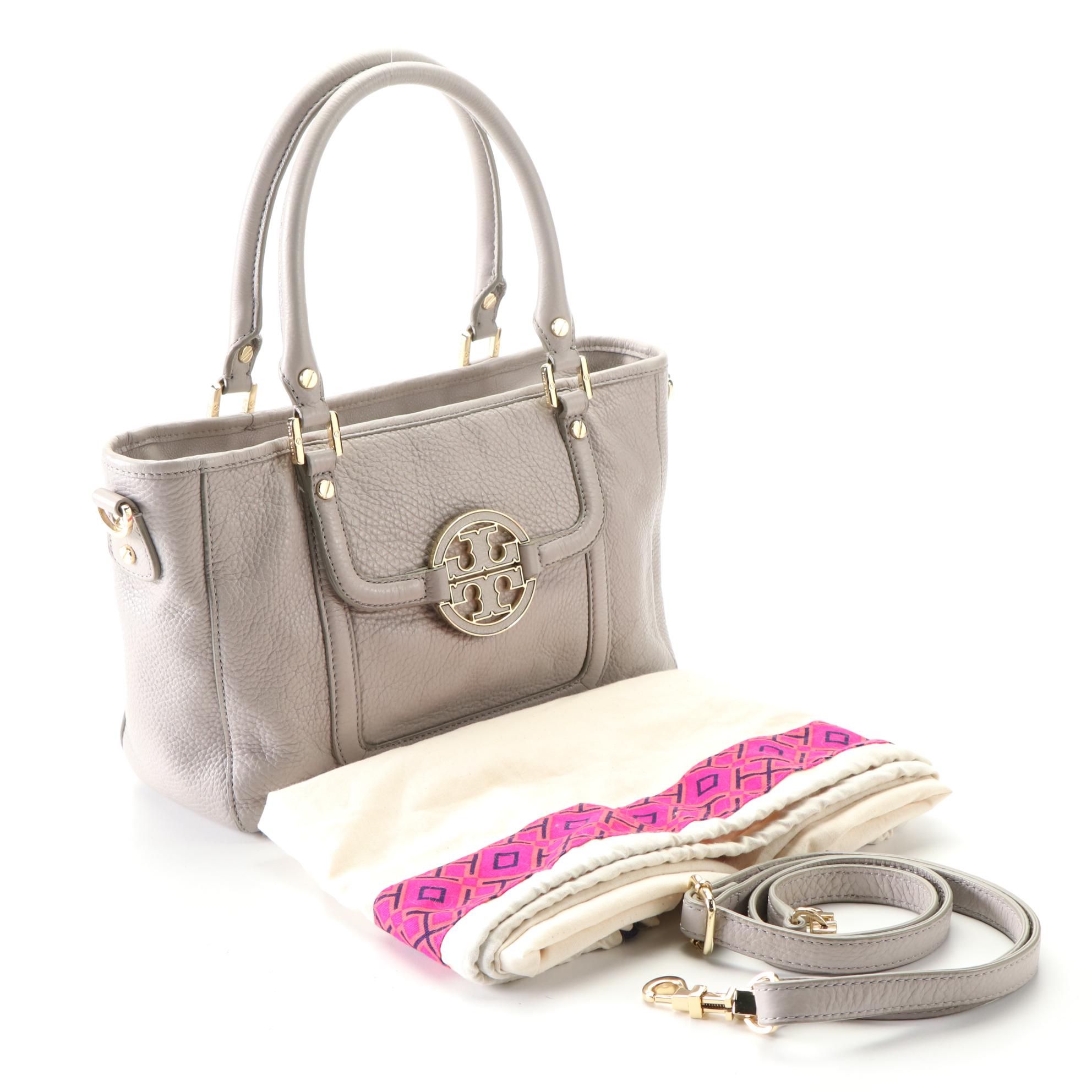 Tory Burch Amanda Satchel in Grain Leather with Detachable Strap