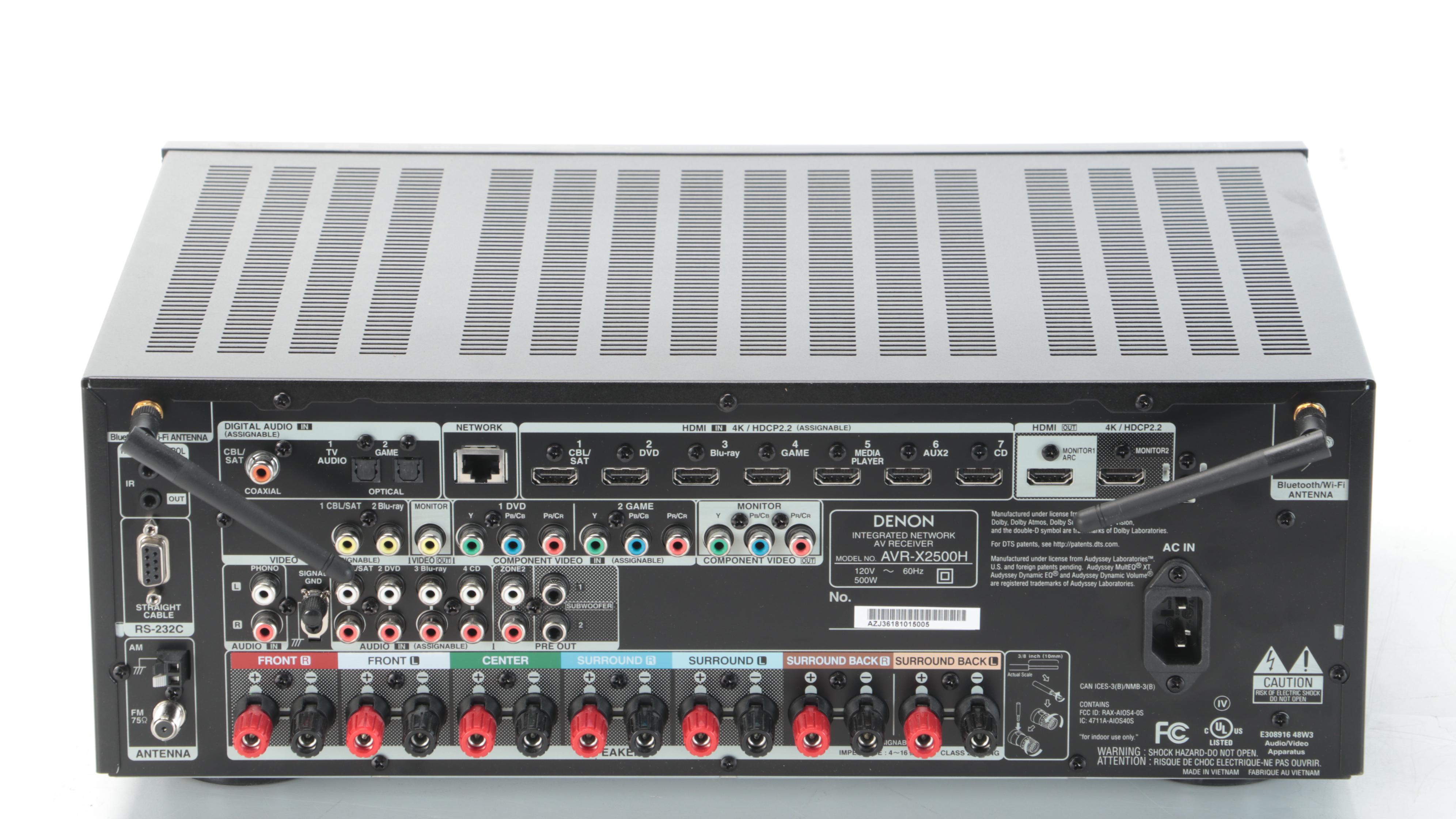 Denon AVR-X2500H Integrated Network AV Receiver with Antennas and Accessories