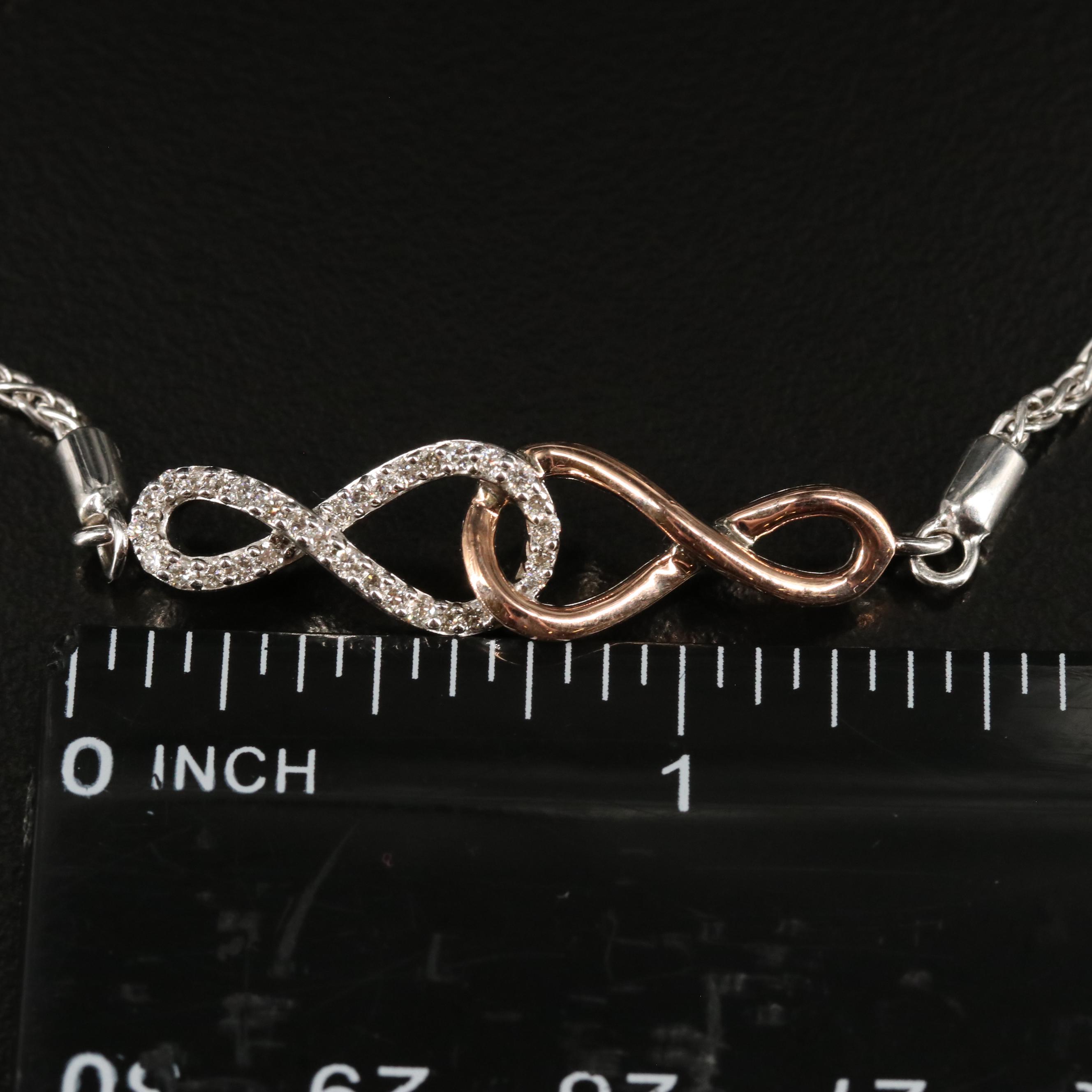 Sterling Diamond Infinity Bolo Bracelet