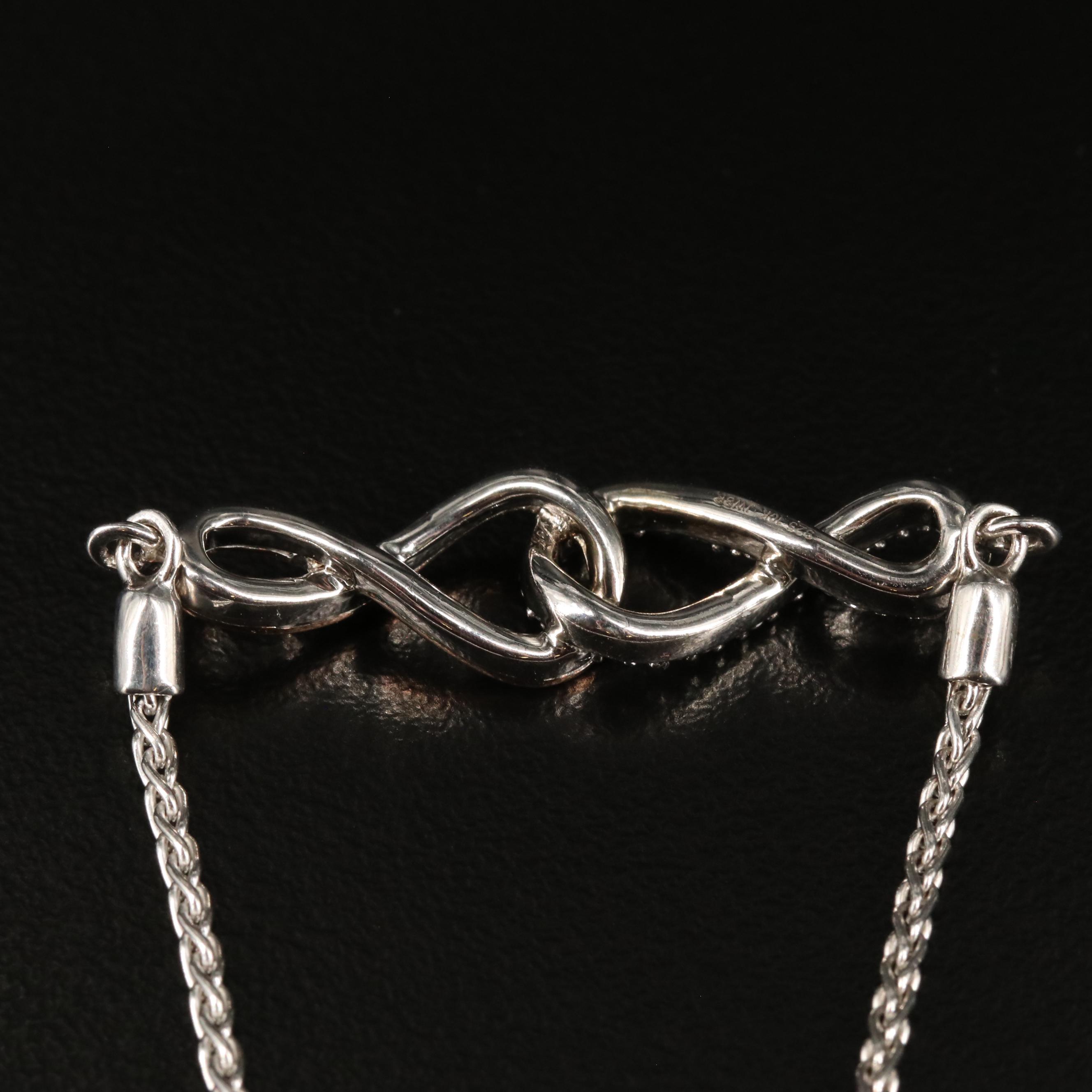 Sterling Diamond Infinity Bolo Bracelet