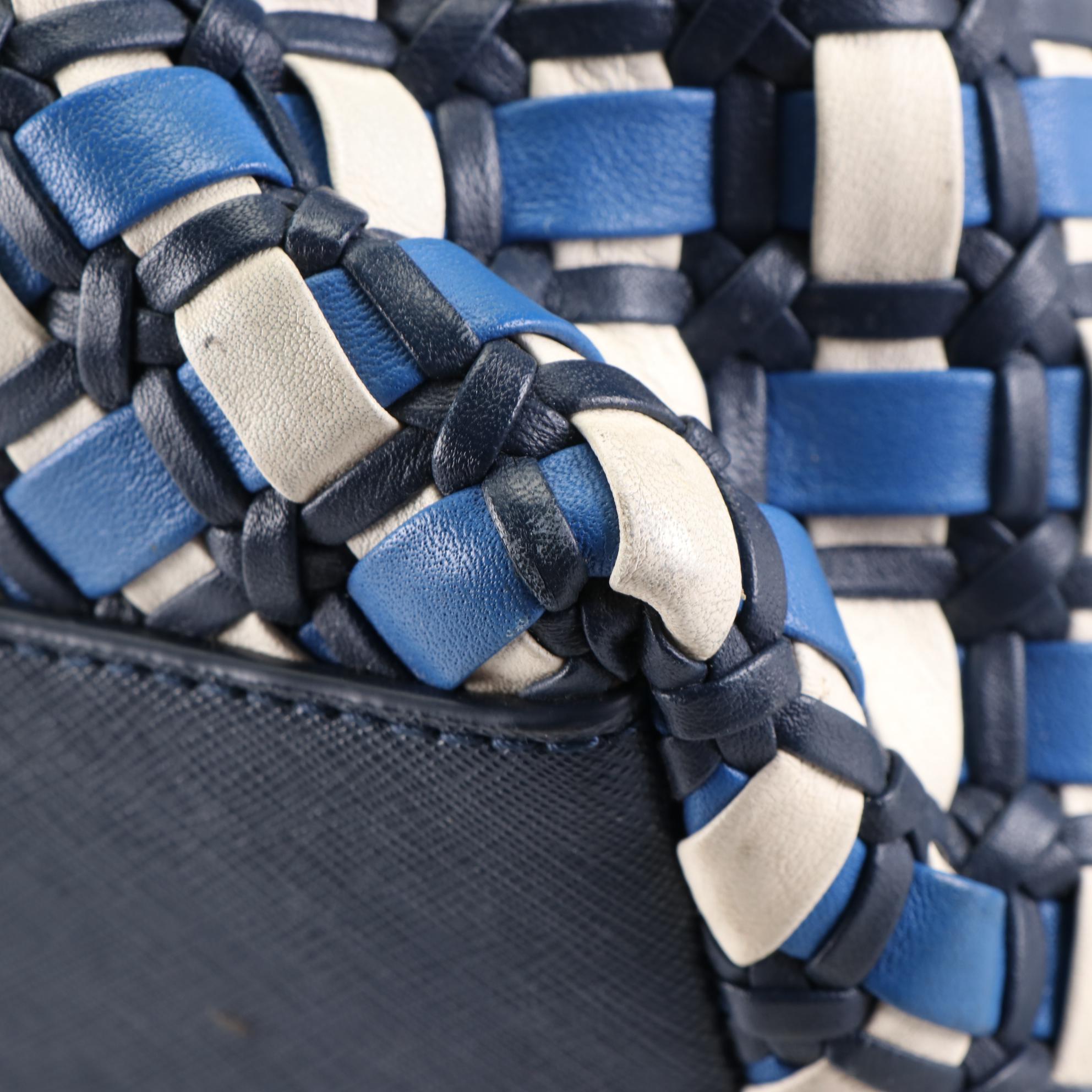 Tory Burch Robinson Tote in Woven, Textured, and Smooth Leather