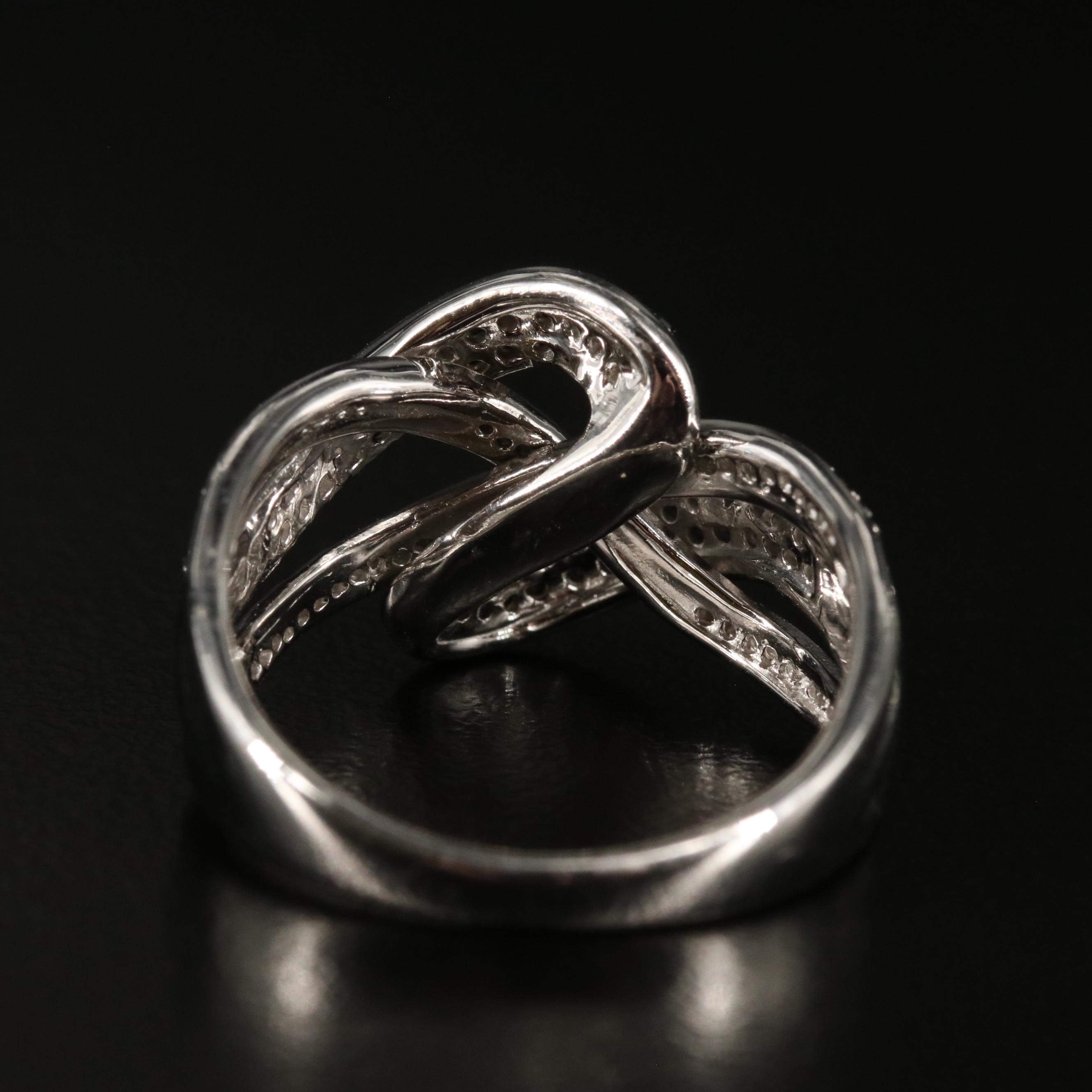 Sterling Diamond Crossover Ring