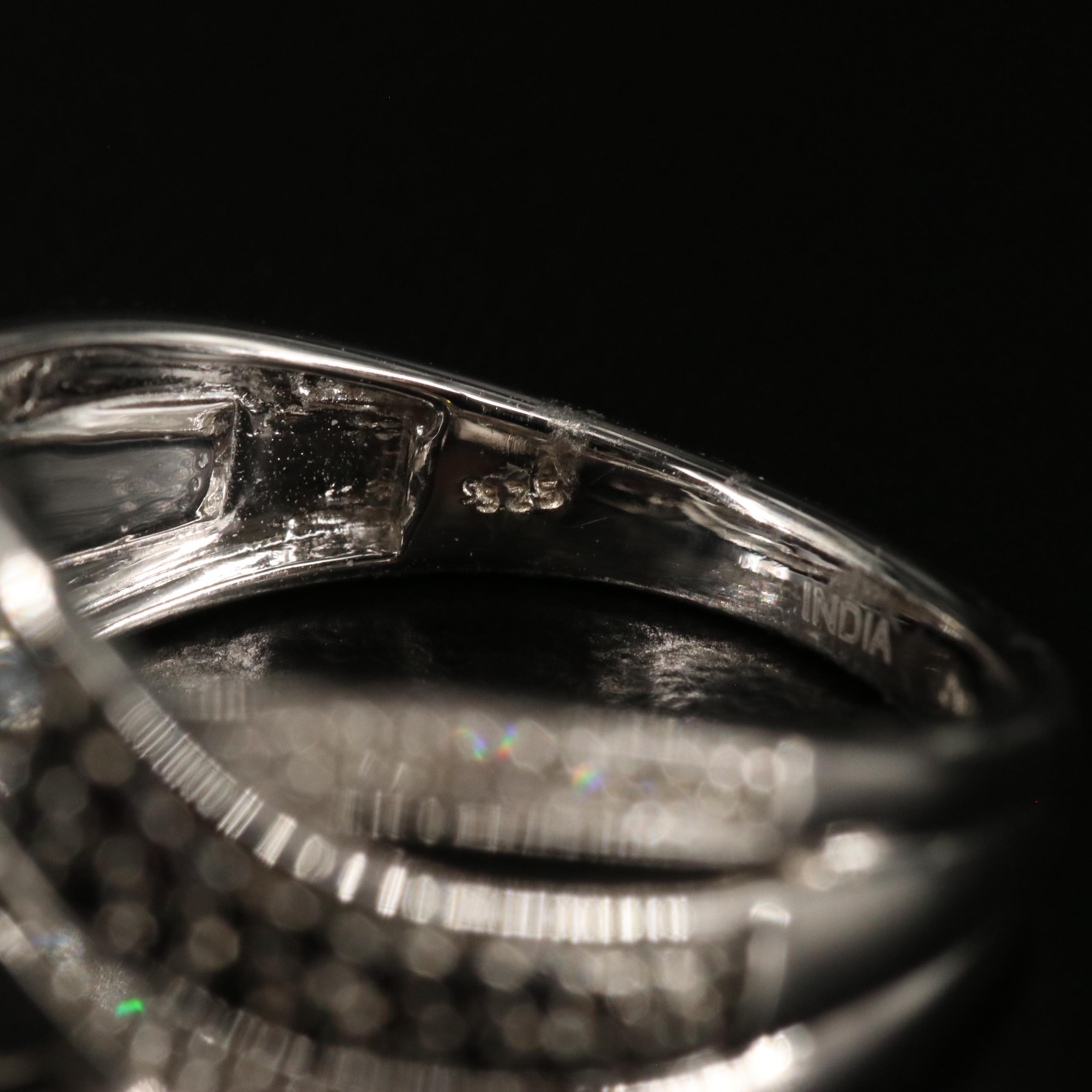 Sterling Diamond Crossover Ring