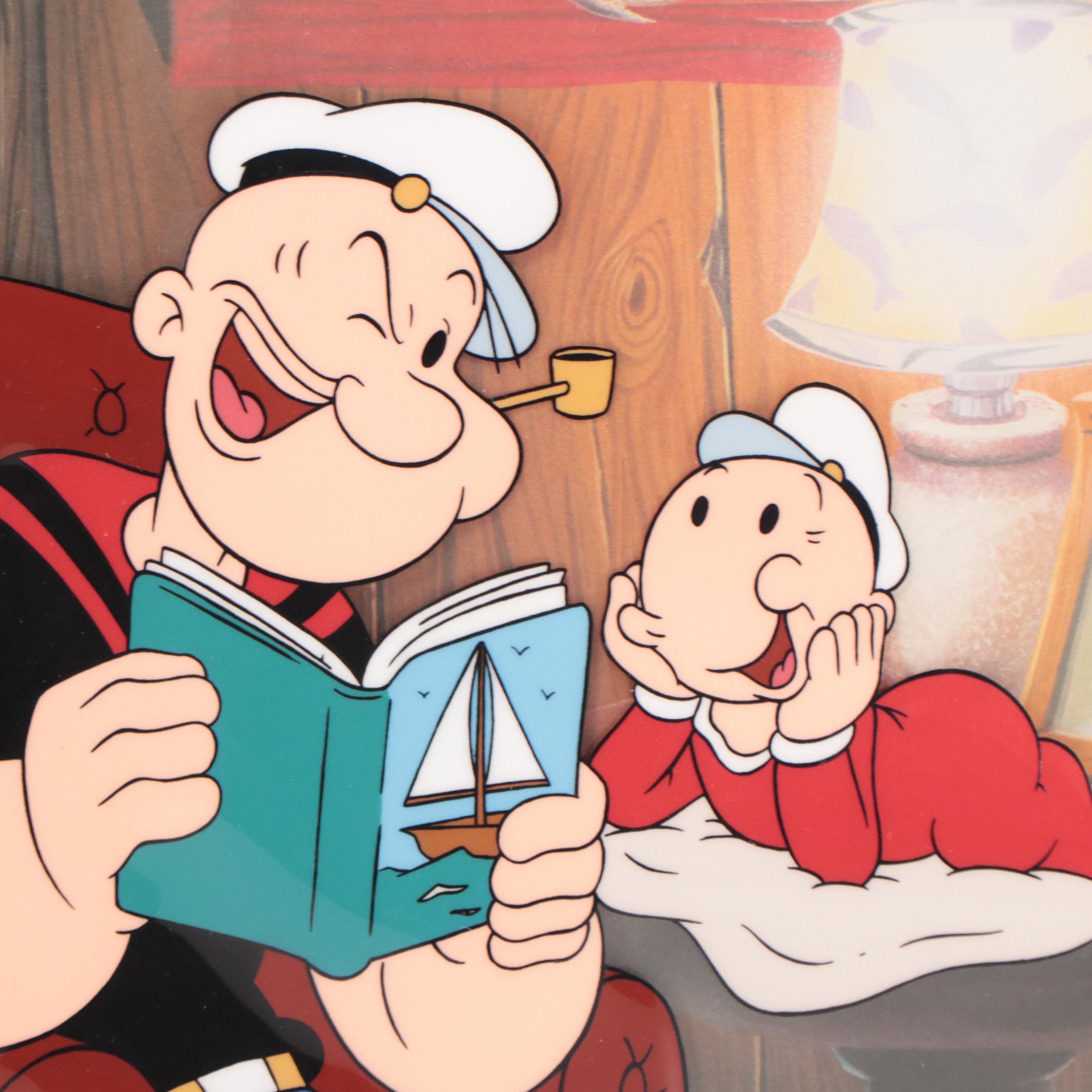 Myron Waldman Signed King Features Hand-Painted Animation Cel of Popeye