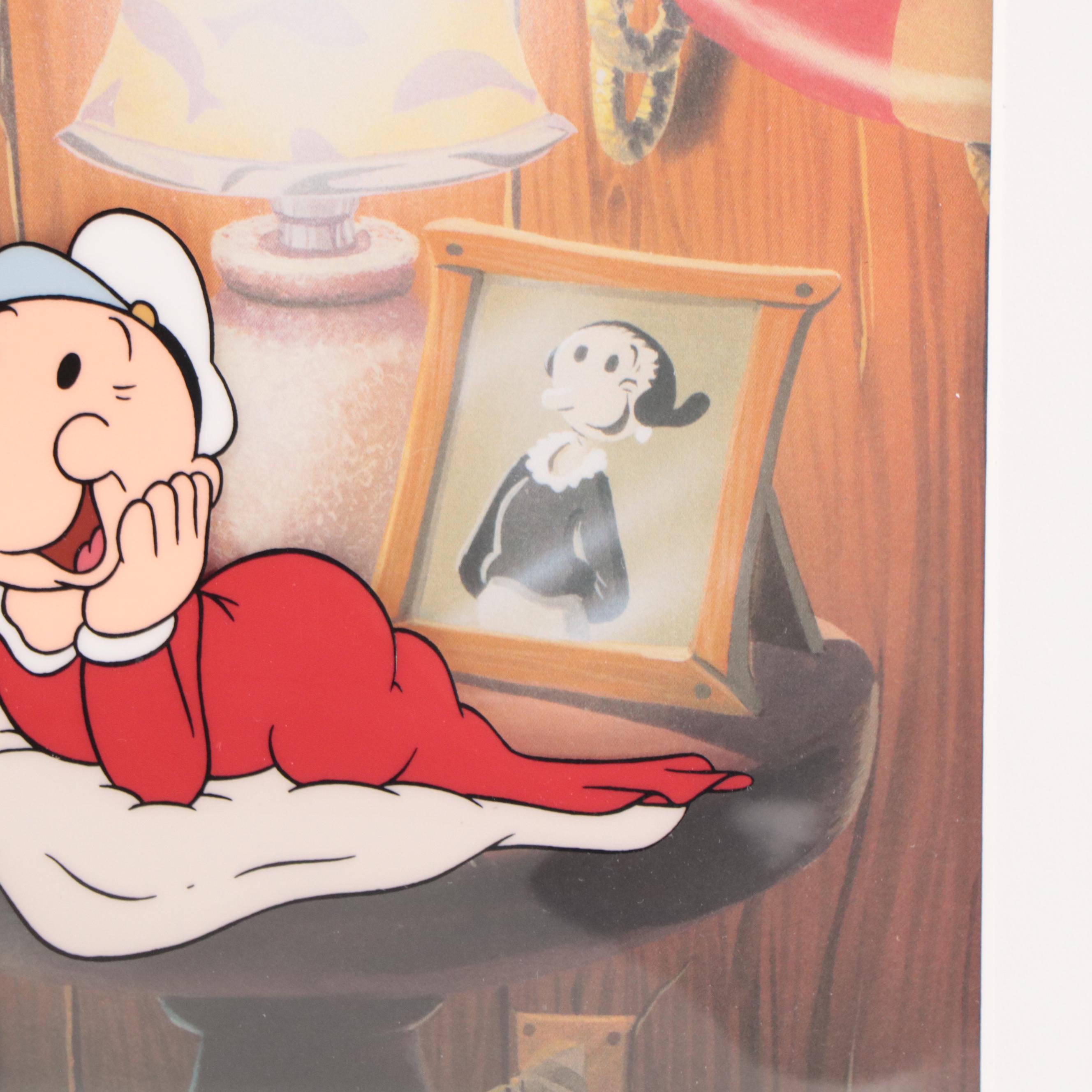 Myron Waldman Signed King Features Hand-Painted Animation Cel of Popeye