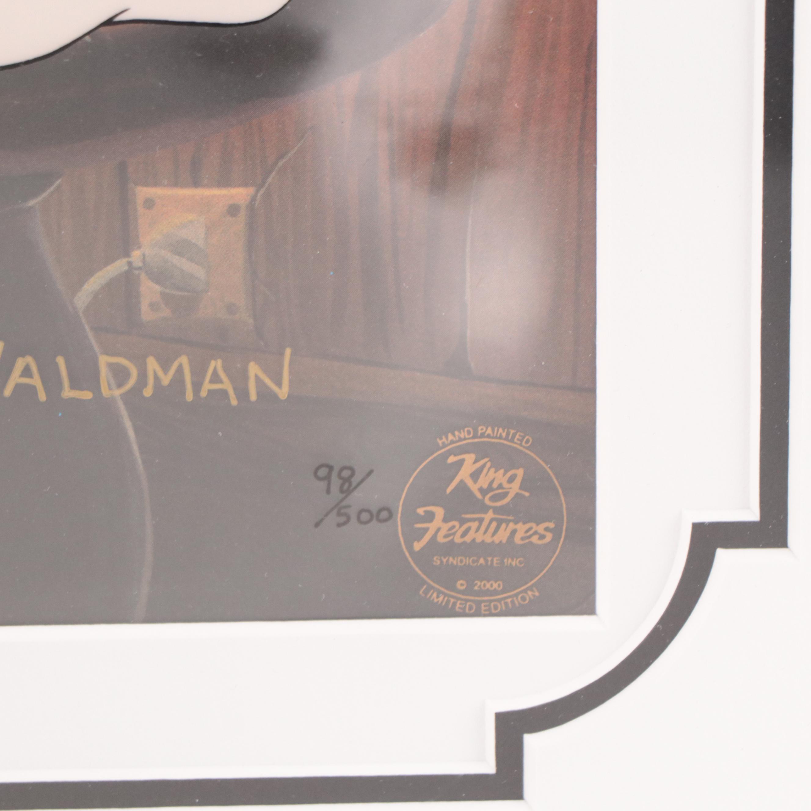 Myron Waldman Signed King Features Hand-Painted Animation Cel of Popeye