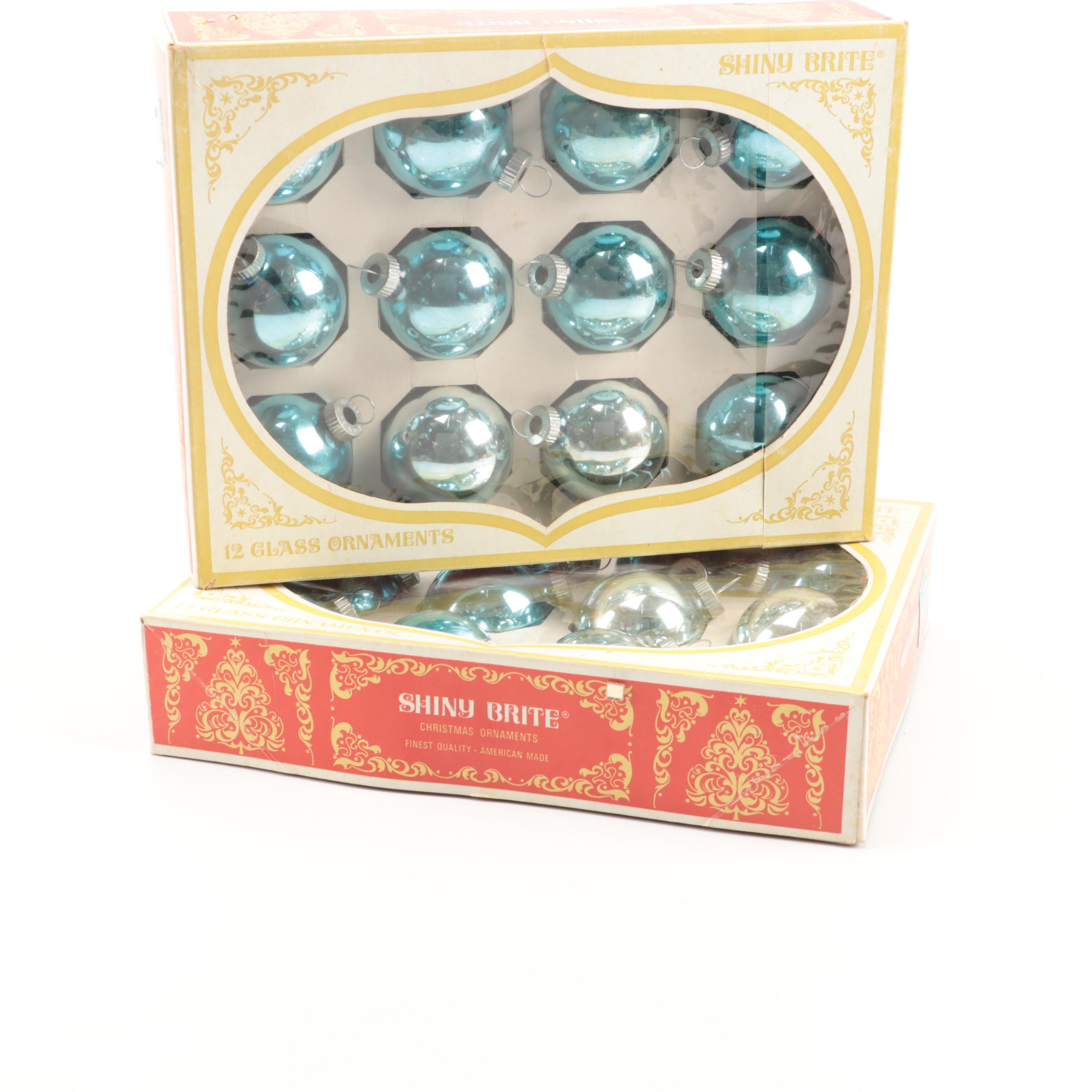 Shiny Brite and Other Blown Glass Ornaments with Miniature Figurines and More