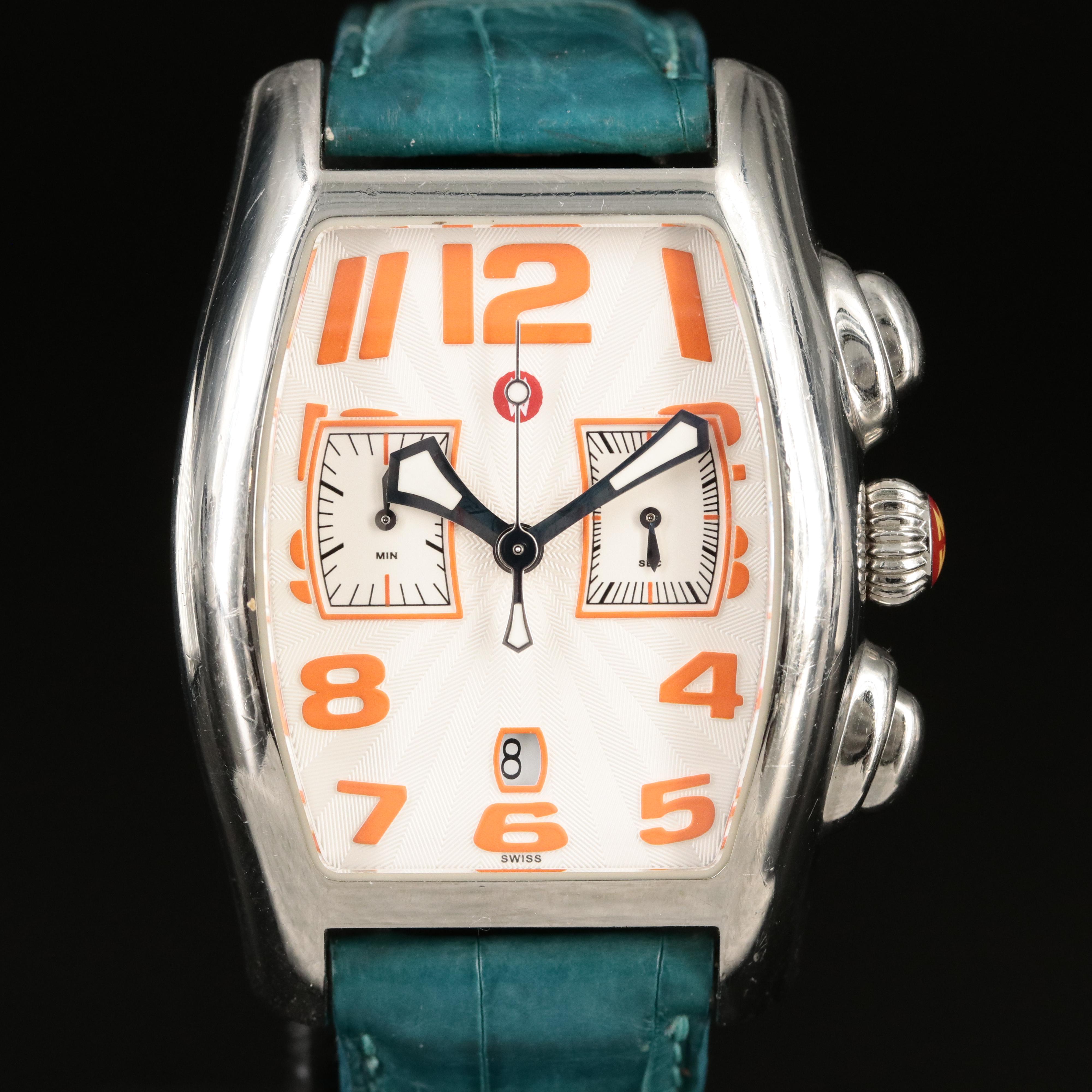 Michele Tonneau Shape Chronograph Watch