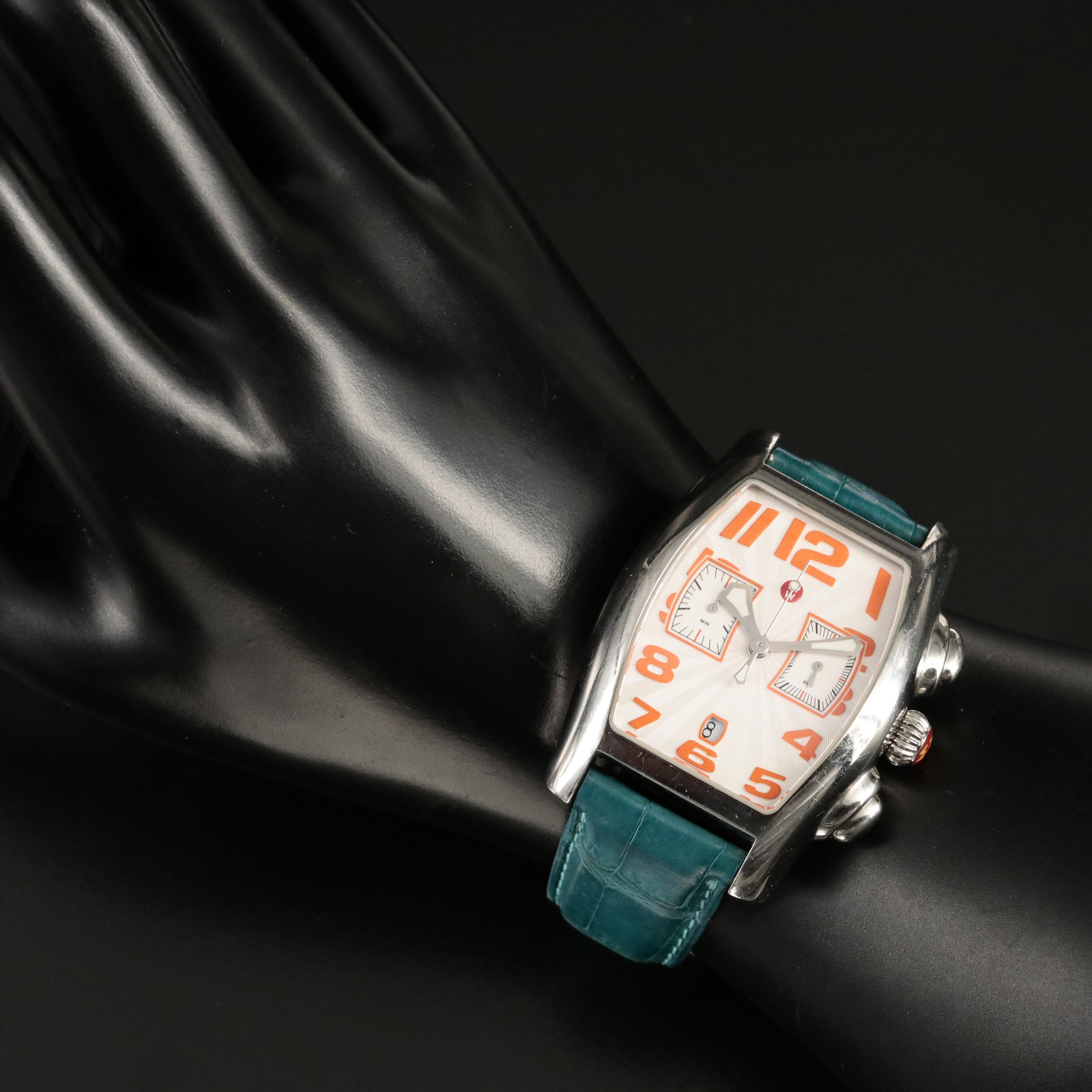 Michele Tonneau Shape Chronograph Watch