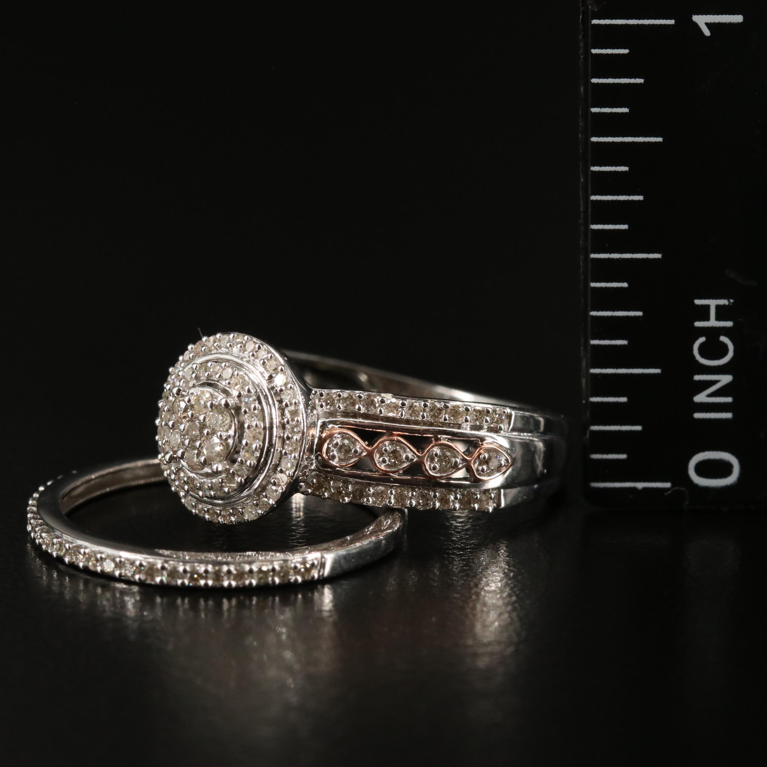 Sterling Diamond Ring and Band