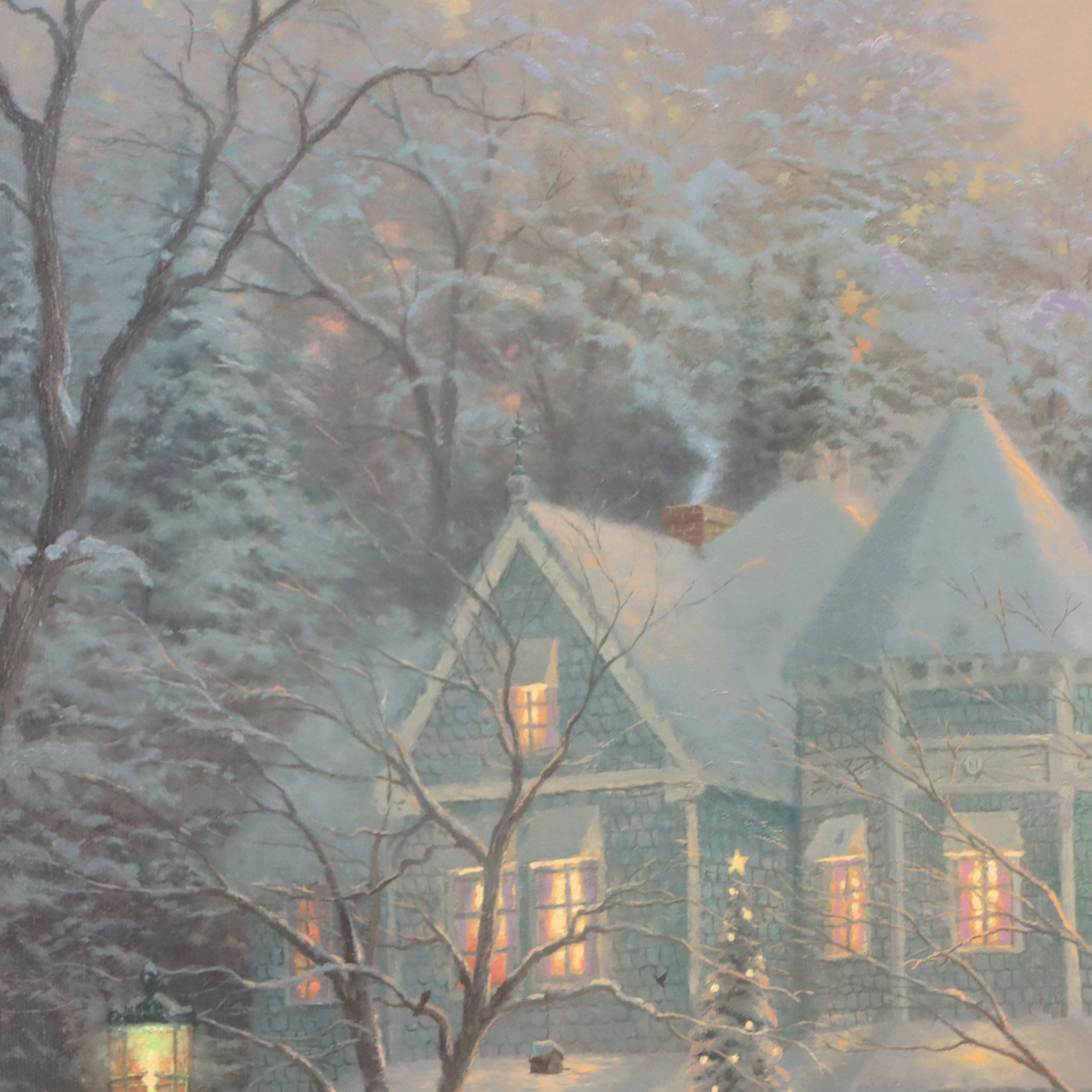 Thomas Kinkade "A Holiday Gathering: Christmas Cottage IX" Signed Print