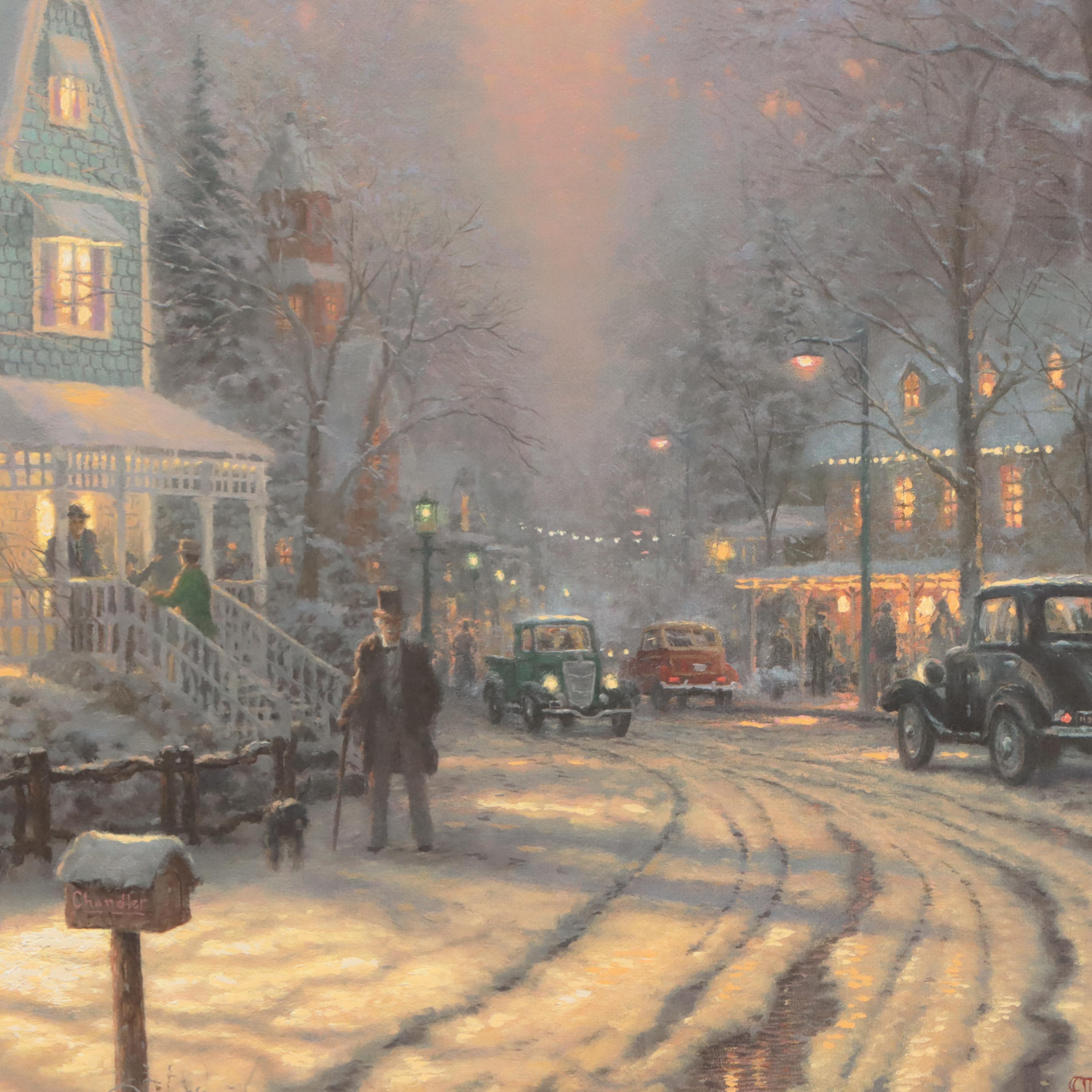 Thomas Kinkade "A Holiday Gathering: Christmas Cottage IX" Signed Print