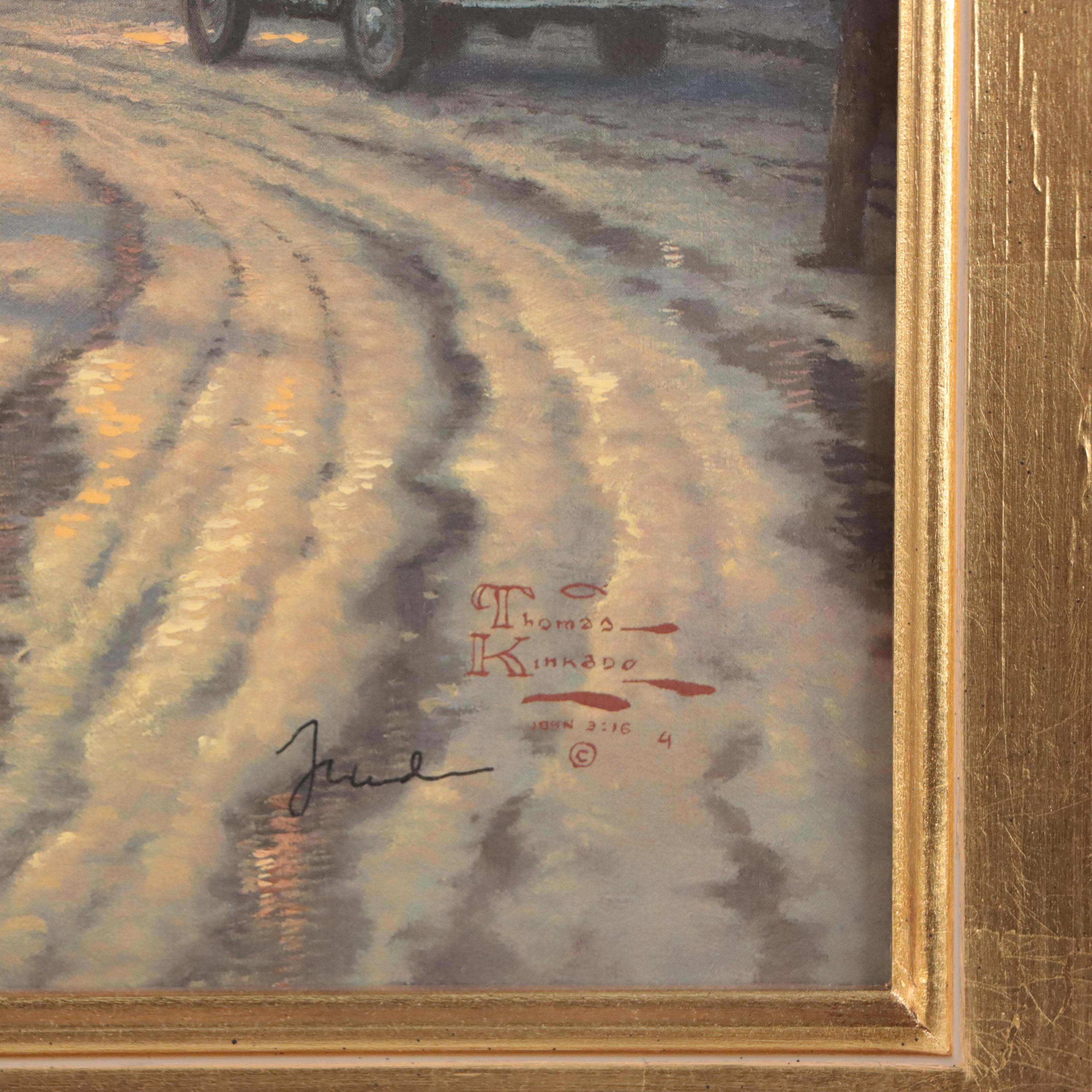 Thomas Kinkade "A Holiday Gathering: Christmas Cottage IX" Signed Print