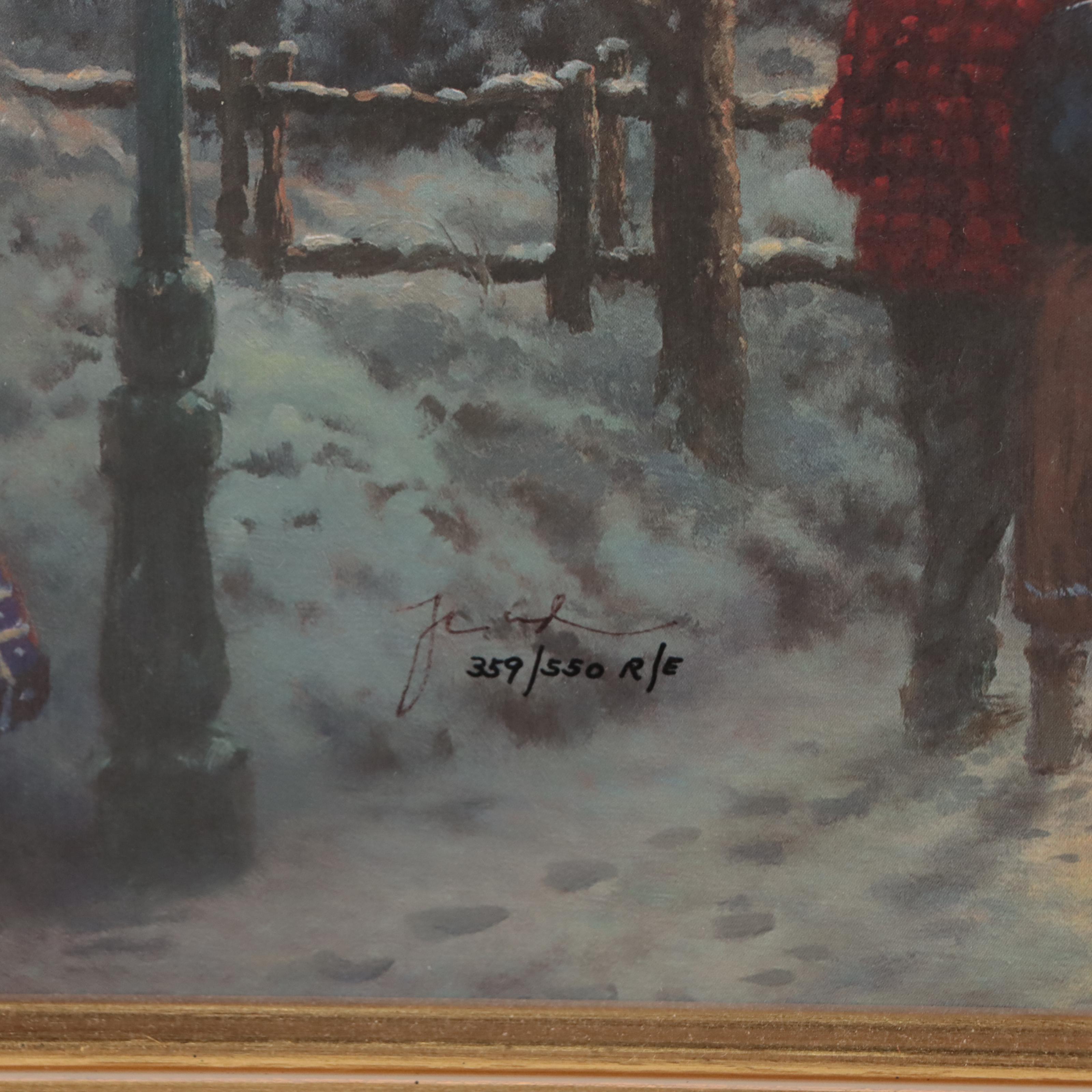 Thomas Kinkade "A Holiday Gathering: Christmas Cottage IX" Signed Print