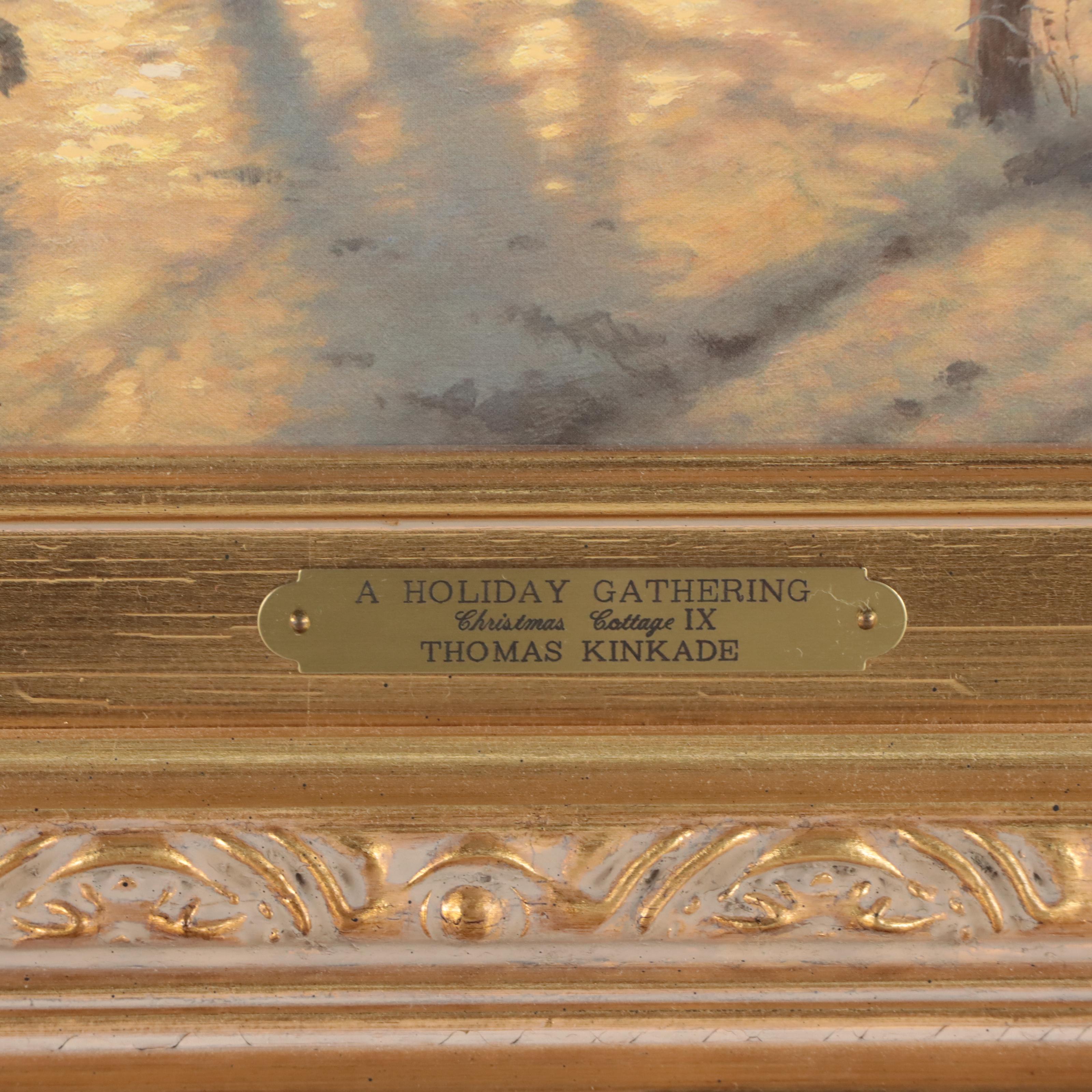 Thomas Kinkade "A Holiday Gathering: Christmas Cottage IX" Signed Print