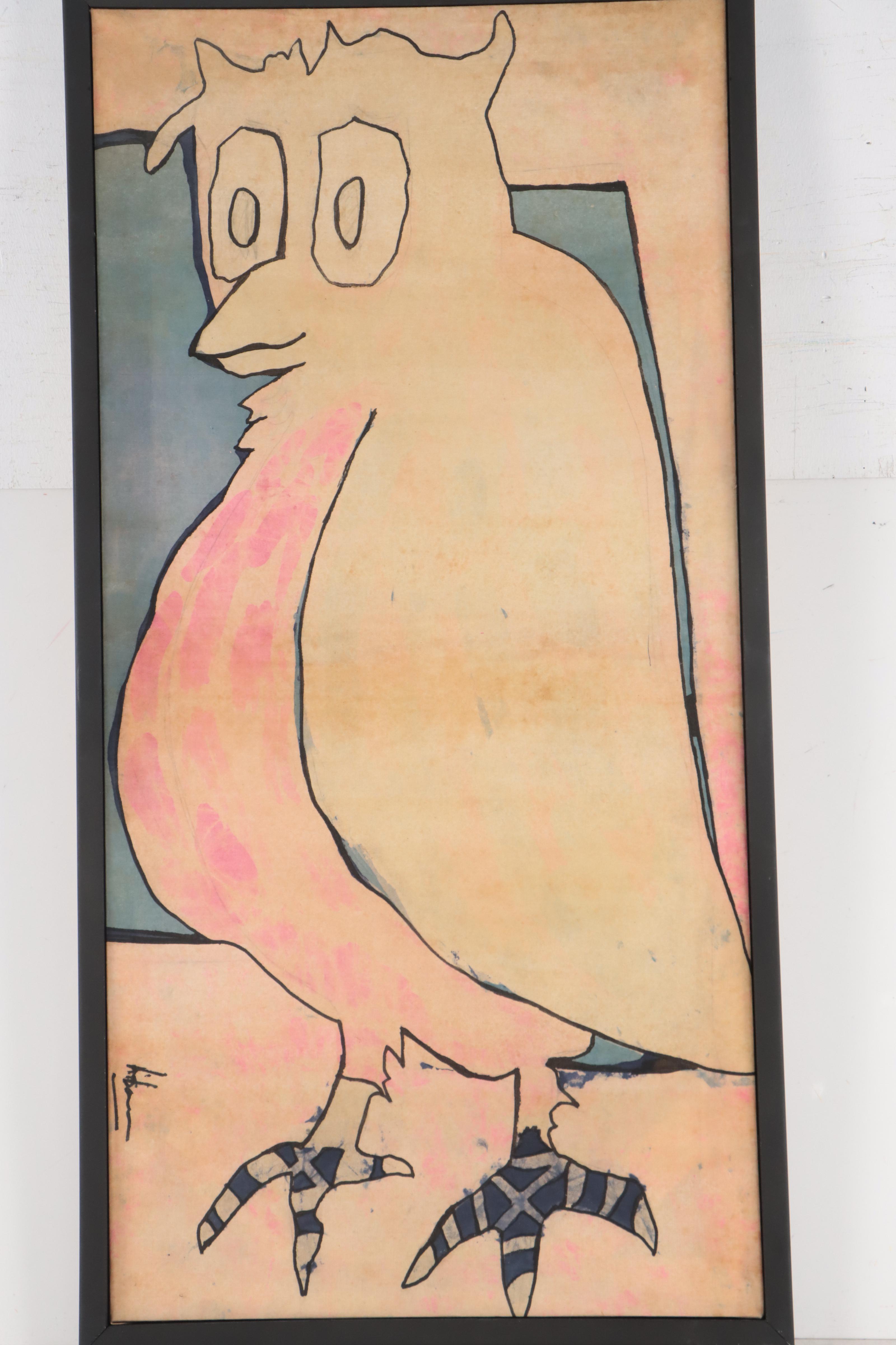 Harry Hilson Batik Textile "Hoot"