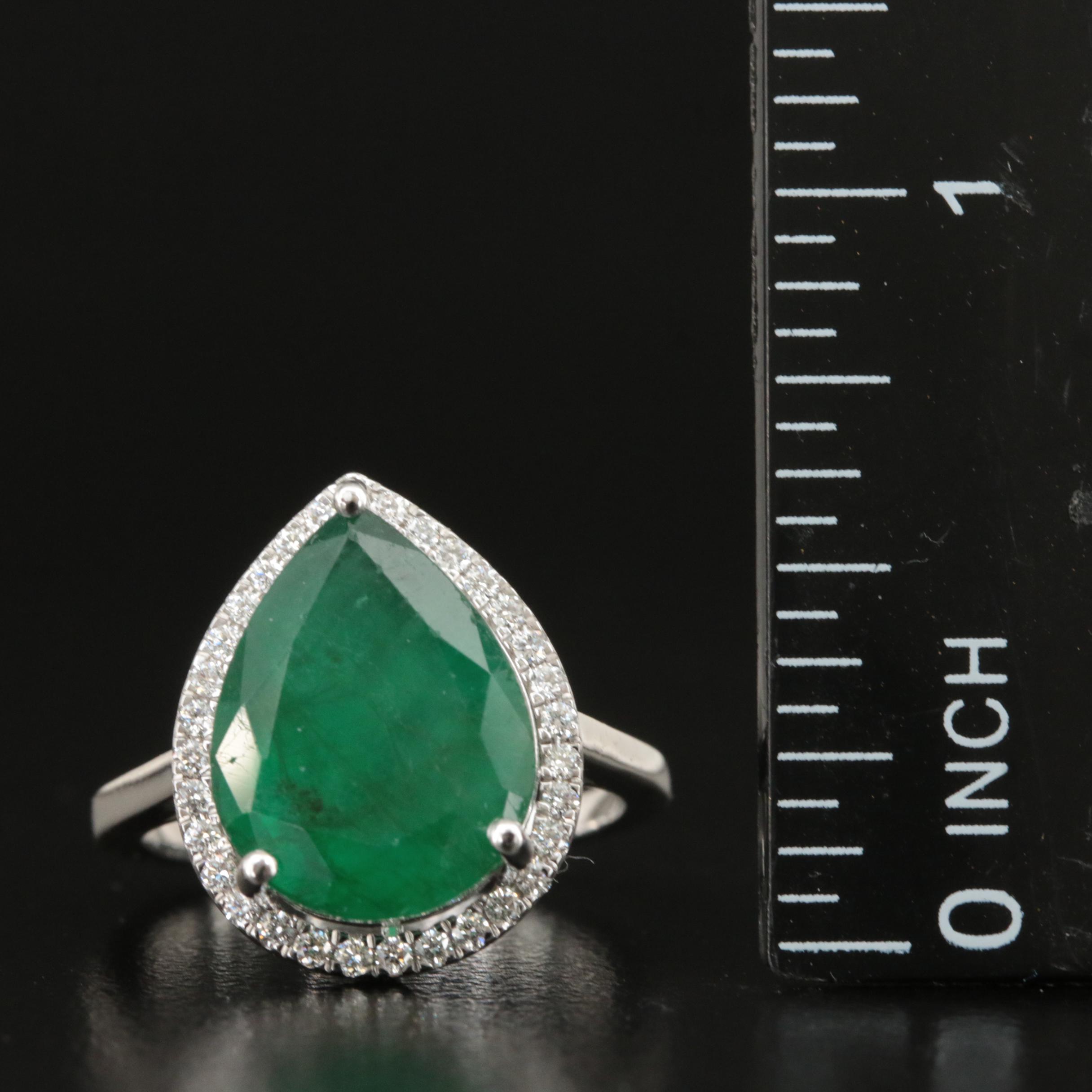 18K 5.92 CT Emerald and Diamond Ring