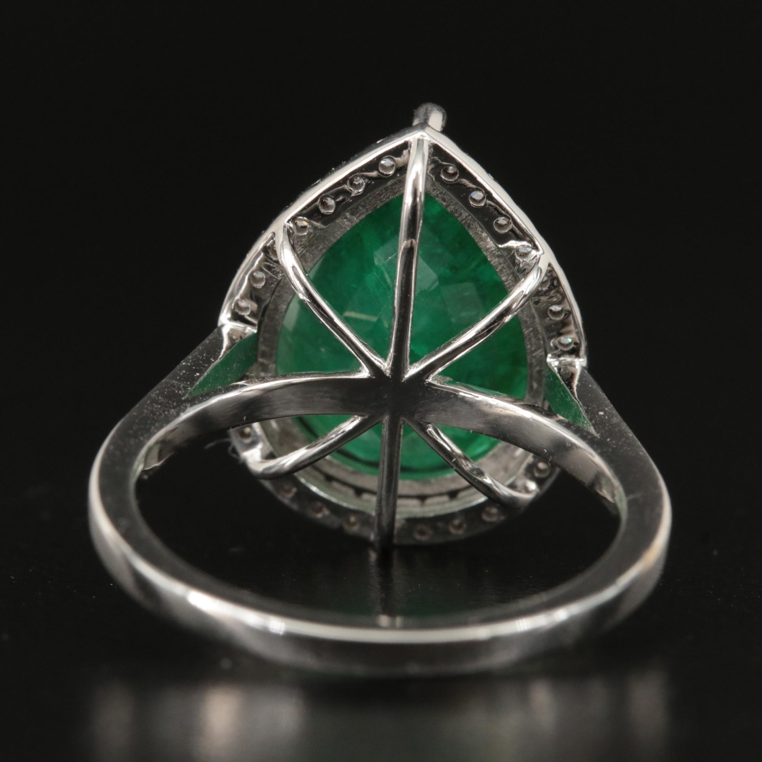 18K 5.92 CT Emerald and Diamond Ring
