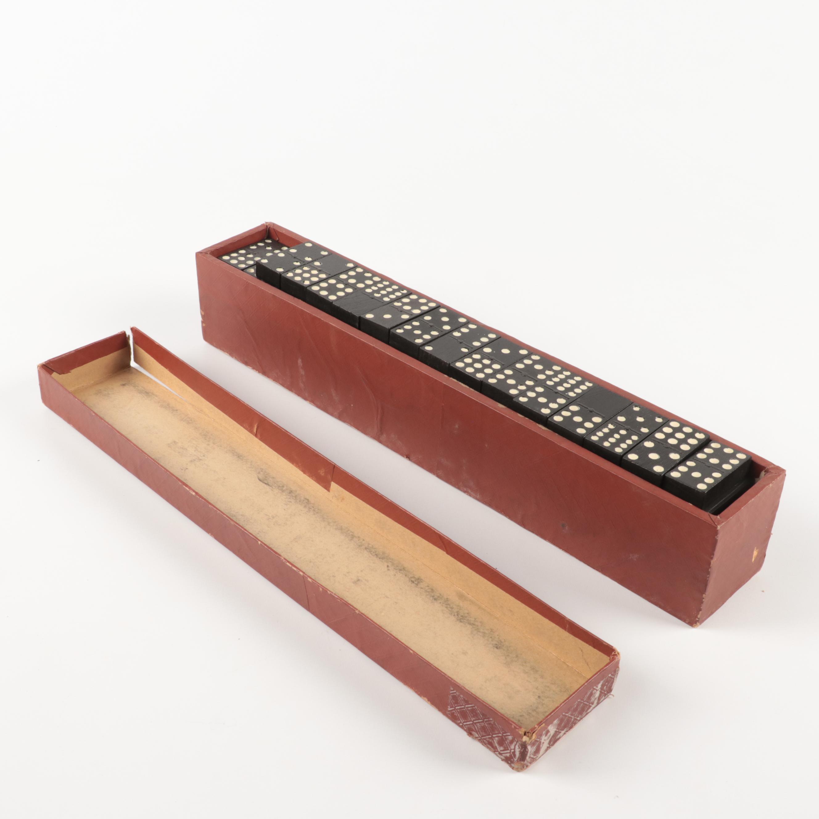 Embossing Company Double Twelve Lion Dominoes Set, Mid-20th Century